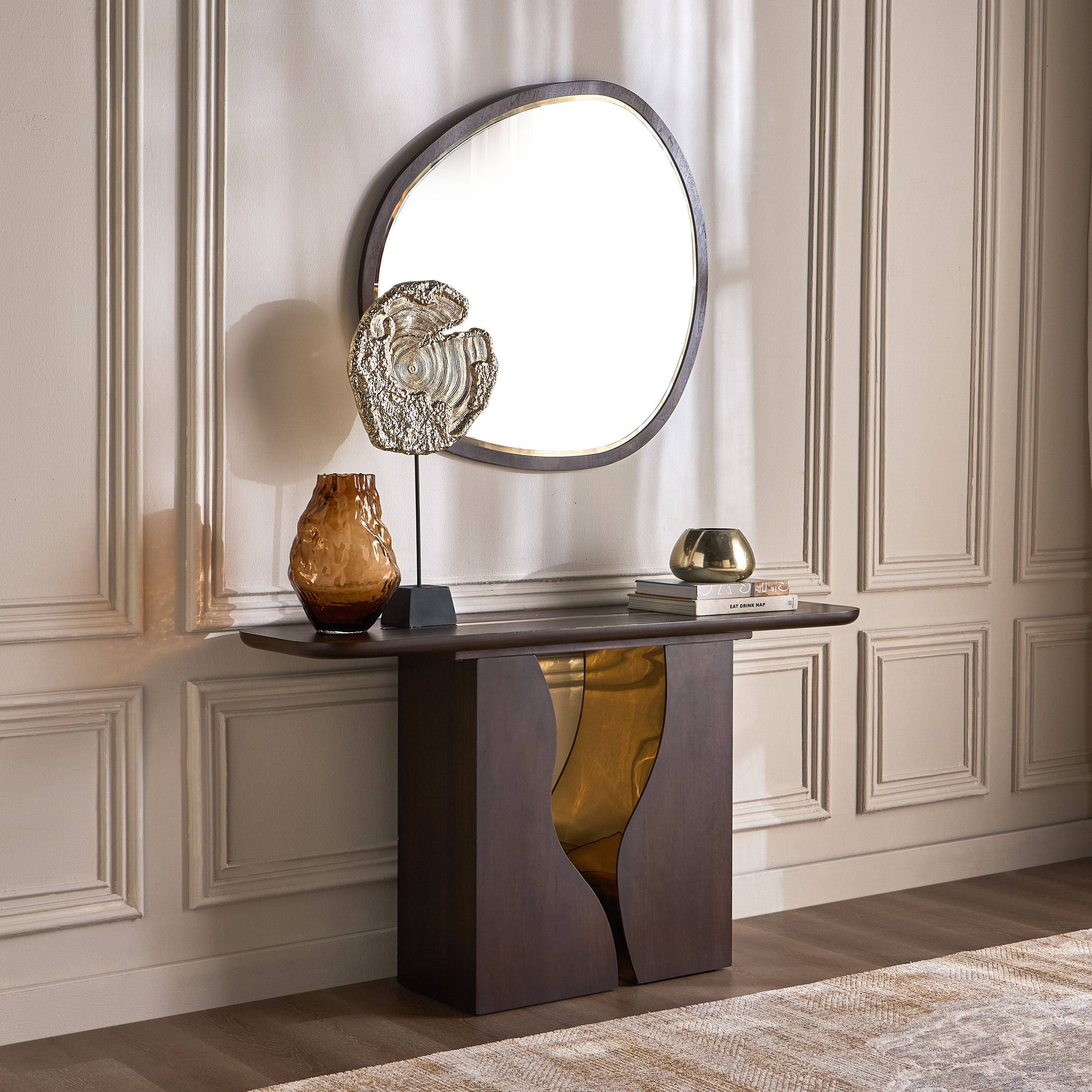 طاولة كونسول مع مرآة - دهب-furniture-livingroom-consoletablesandmirrors-image-1