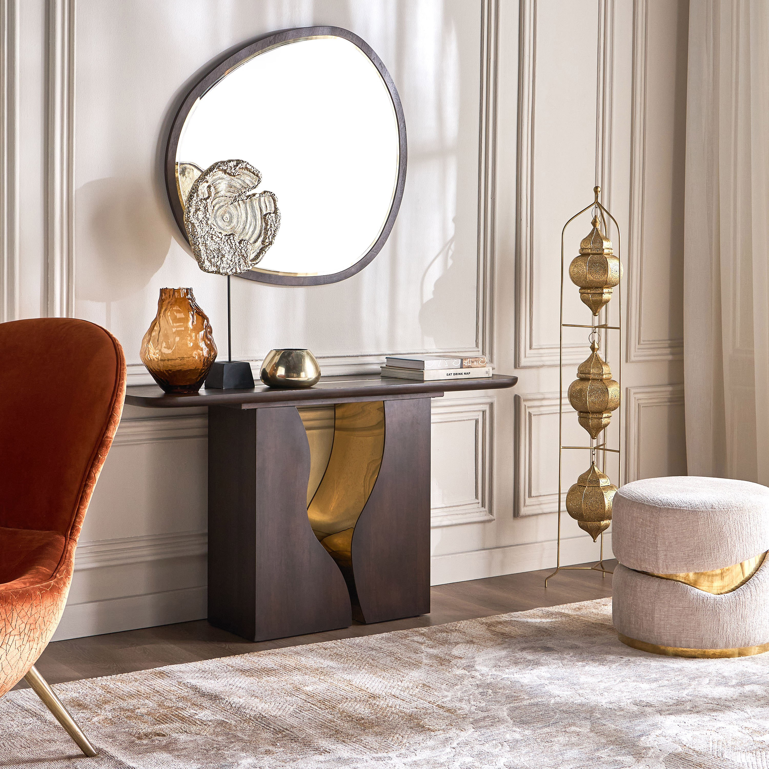 طاولة كونسول مع مرآة - دهب-furniture-livingroom-consoletablesandmirrors-image-6