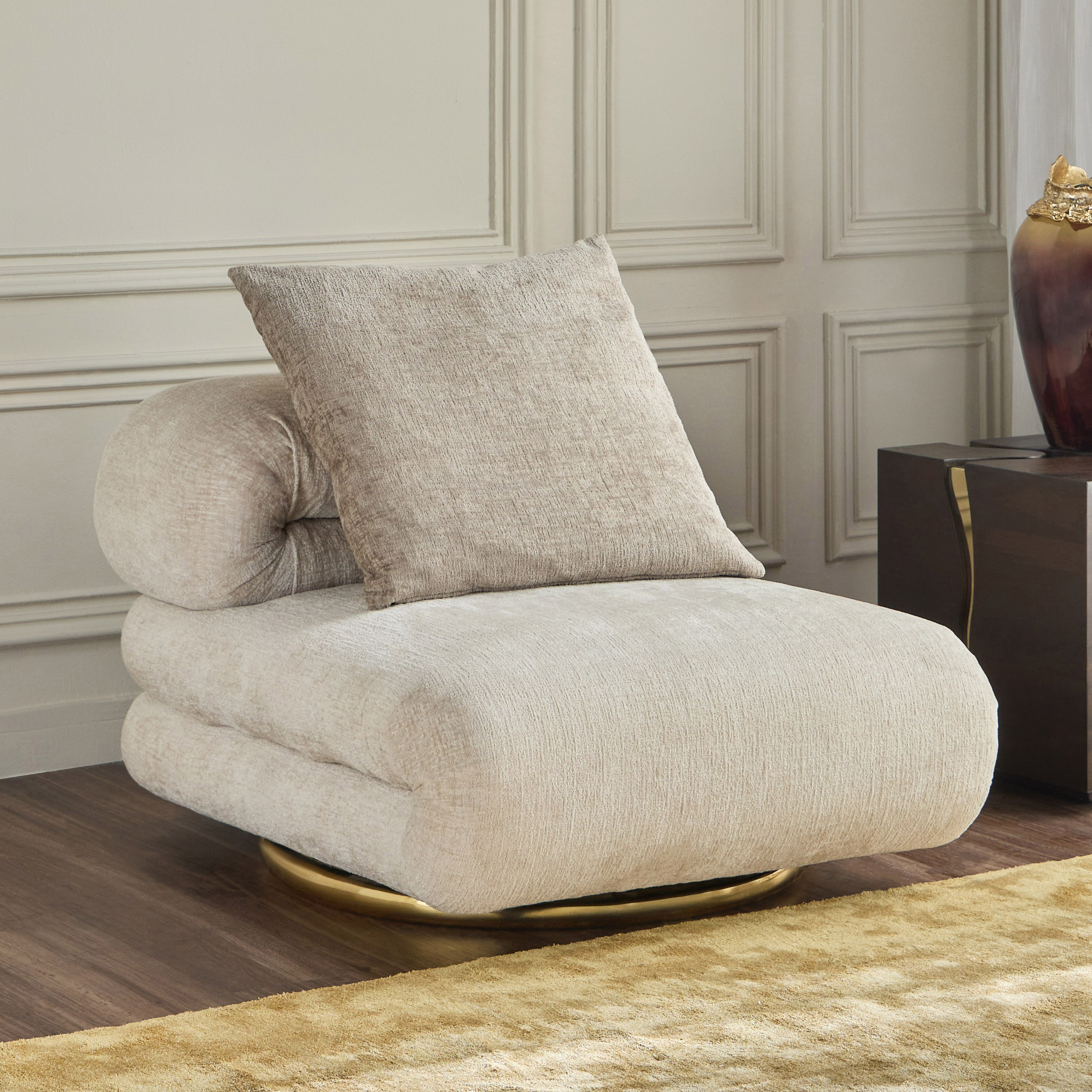 Dahab Fabric Swivel Armchair