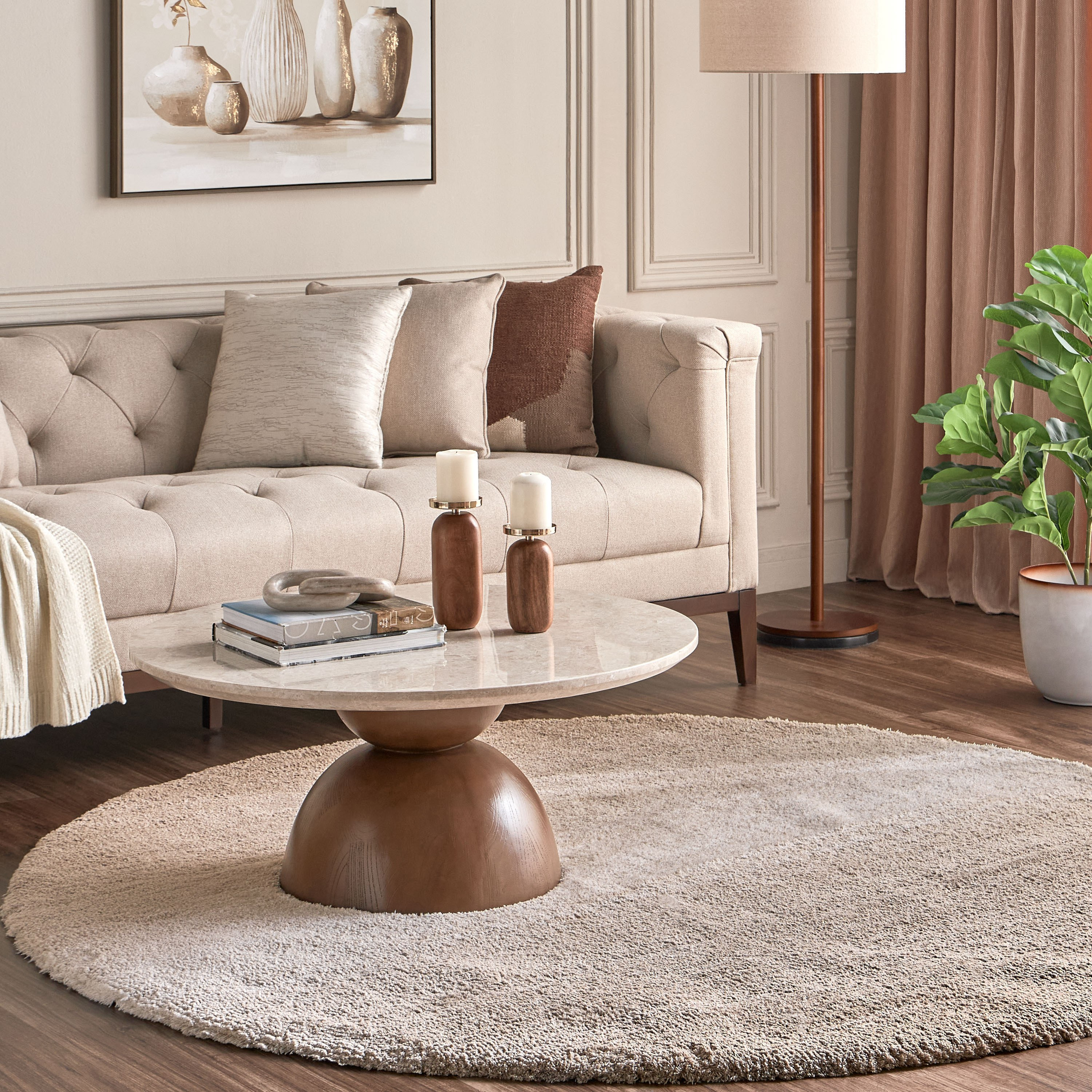 Orbina Shaggy Round Rug - 200 cm-household-rugsandcarpets-rugs-image-5