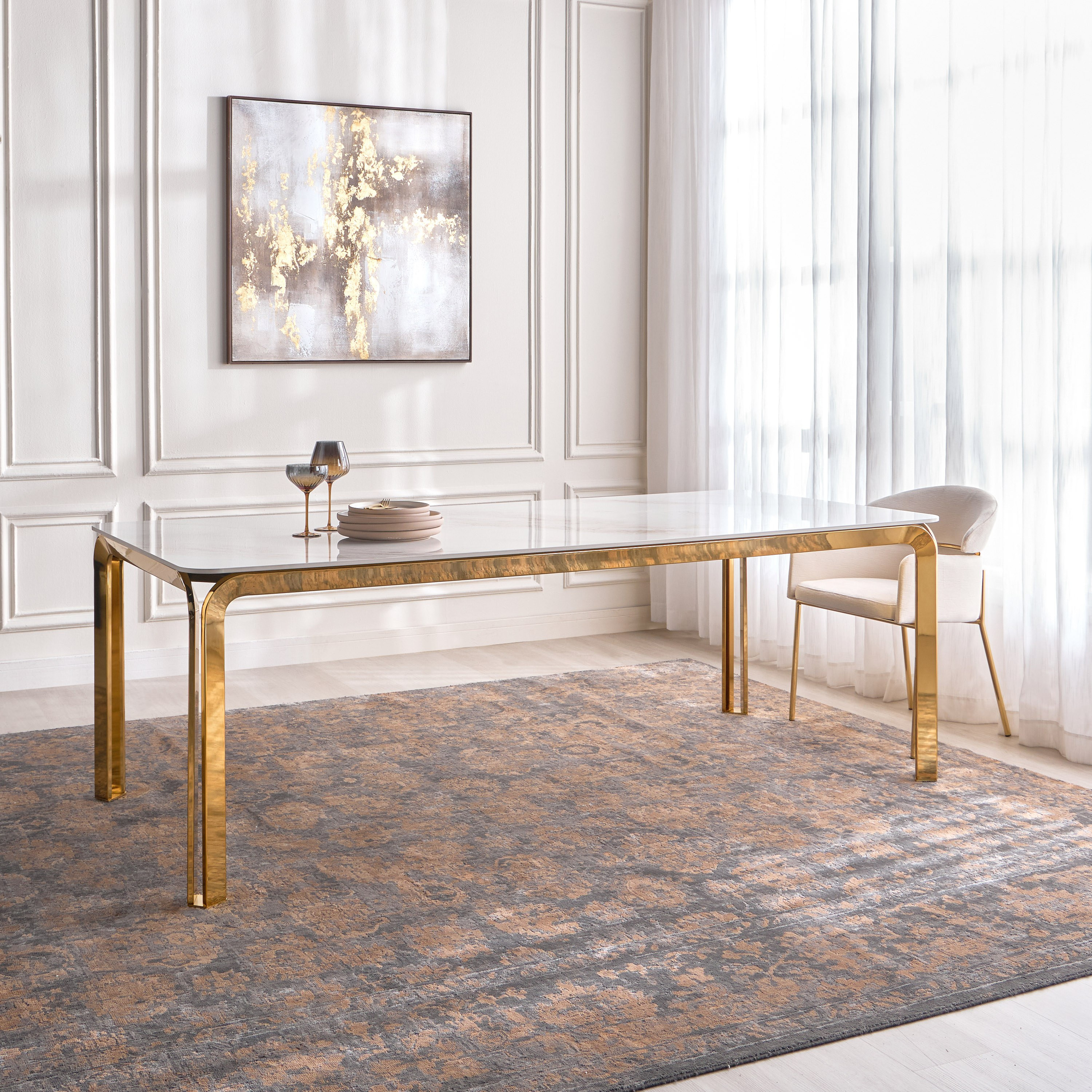 طاولة سفرة لـ8 مقاعد بسطح سيراميك - رايا-furniture-diningroom-diningtables-image-1