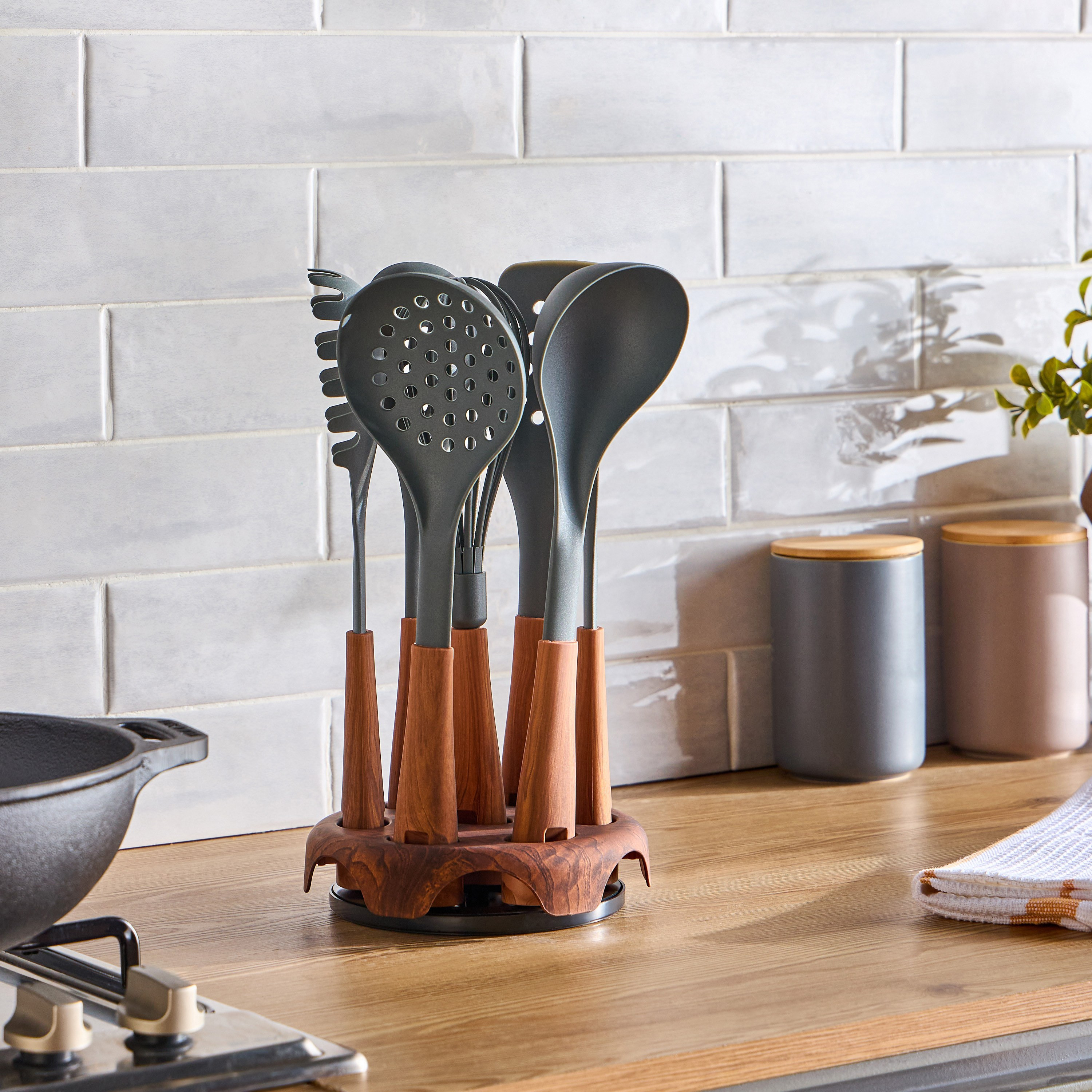 Sidra 7-Piece Utensil Set with Rotating Holder-household-kitchen-kitchentoolsandutensils-cookingutensils-image-3