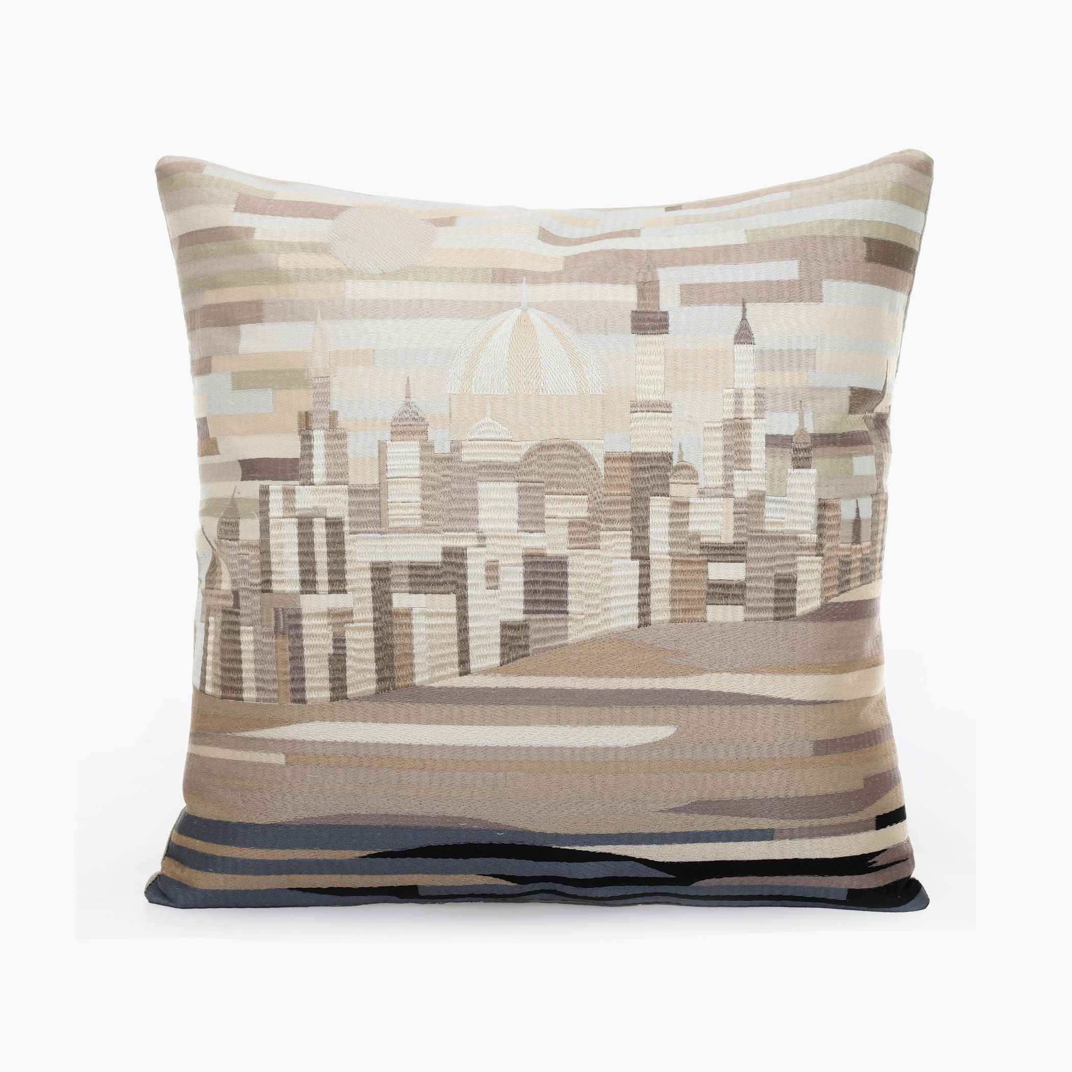 Dessert Audun Embroidered Filled Cushion - 50x50 cm-household-cushionsandthrows-filledcushions-decorativecushions-image-1