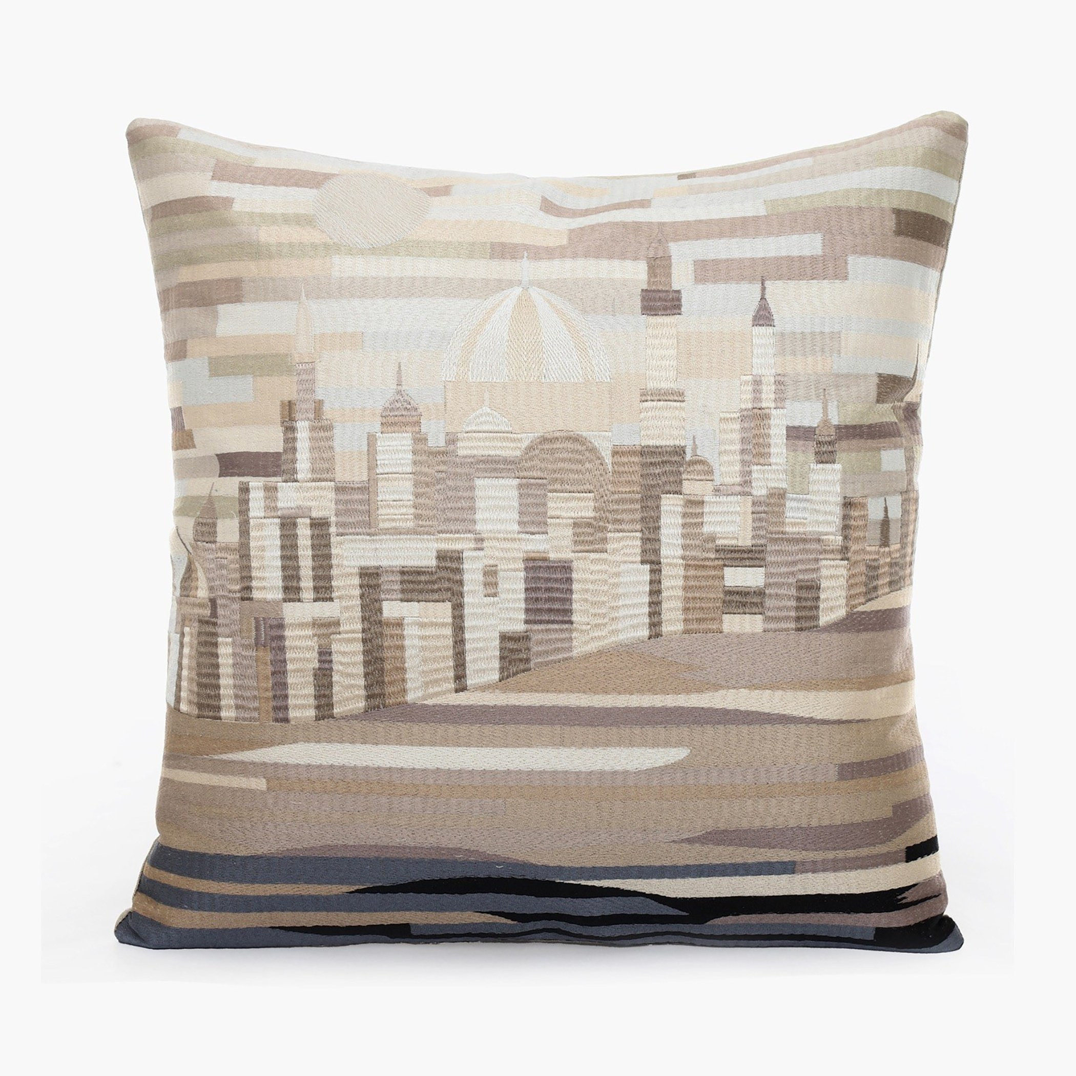 Dessert Audun Embroidered Filled Cushion - 50x50 cm-household-cushionsandthrows-filledcushions-decorativecushions-image-2