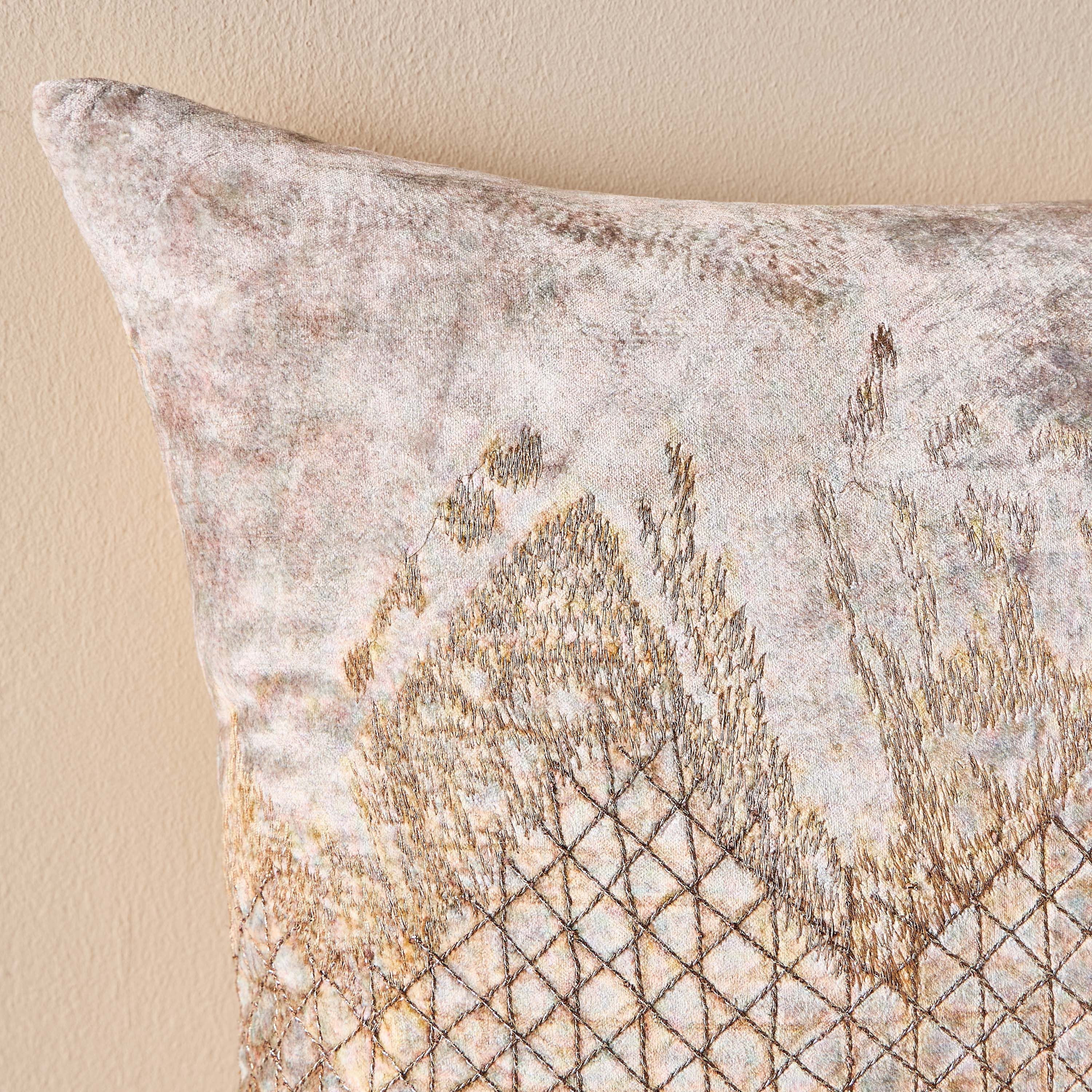 Dahab Mashrabiya Embroidered Cushion Cover - 50x50 cm-household-cushionsandthrows-cushioncovers-image-2