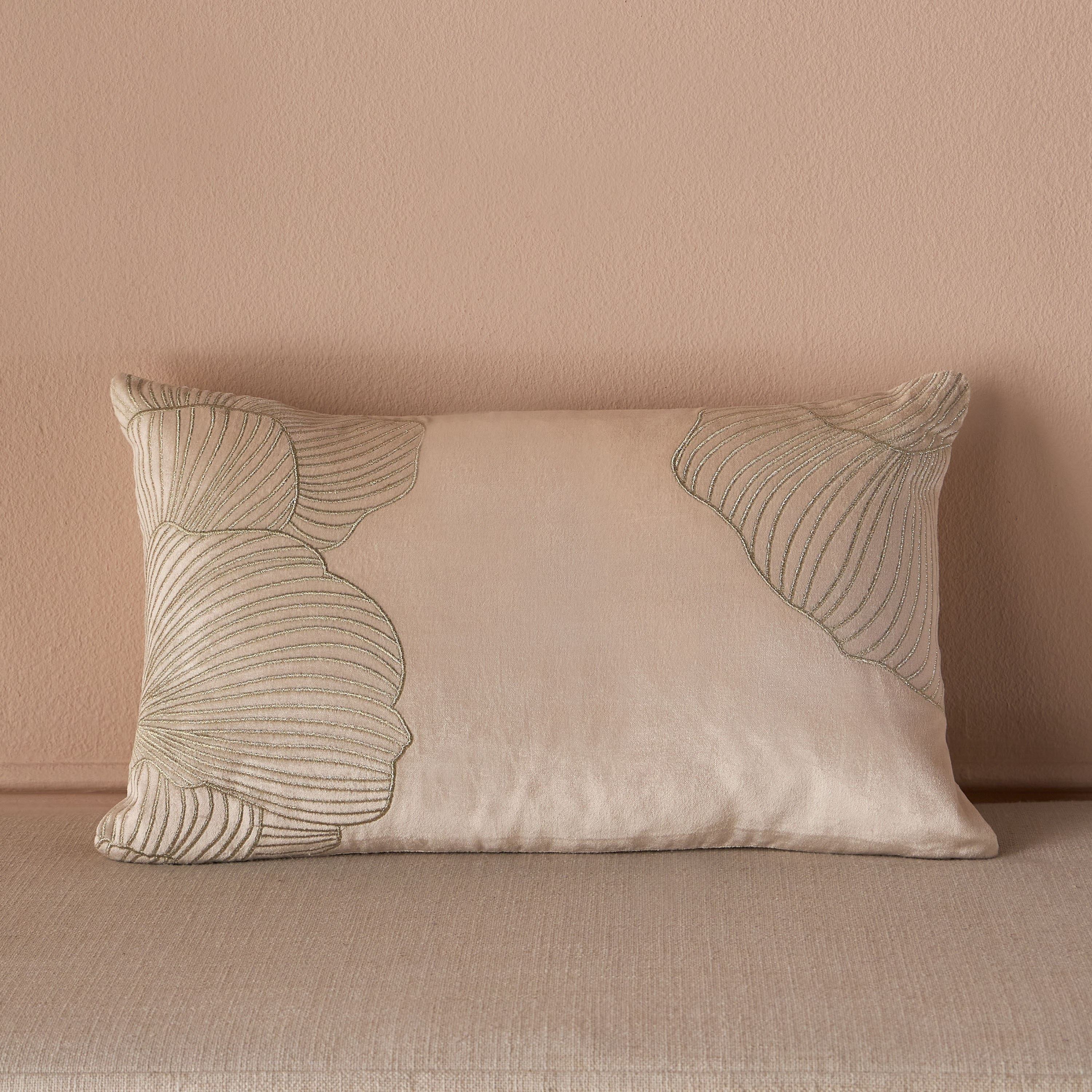 Abstract Leaf Embroidered Filled Cushion - 30x50 cm-household-cushionsandthrows-filledcushions-decorativecushions-image-1