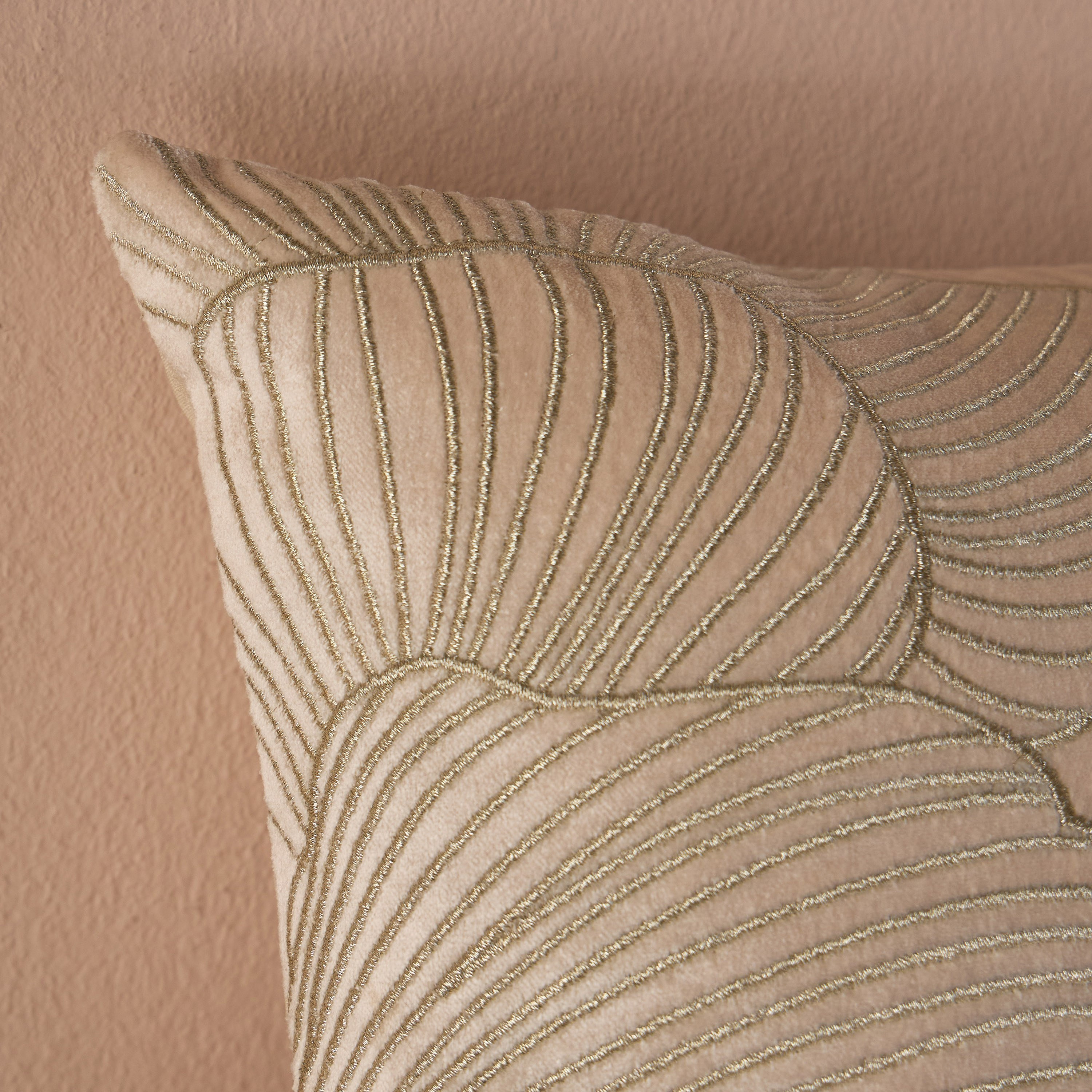 Abstract Leaf Embroidered Filled Cushion - 30x50 cm-household-cushionsandthrows-filledcushions-decorativecushions-image-2