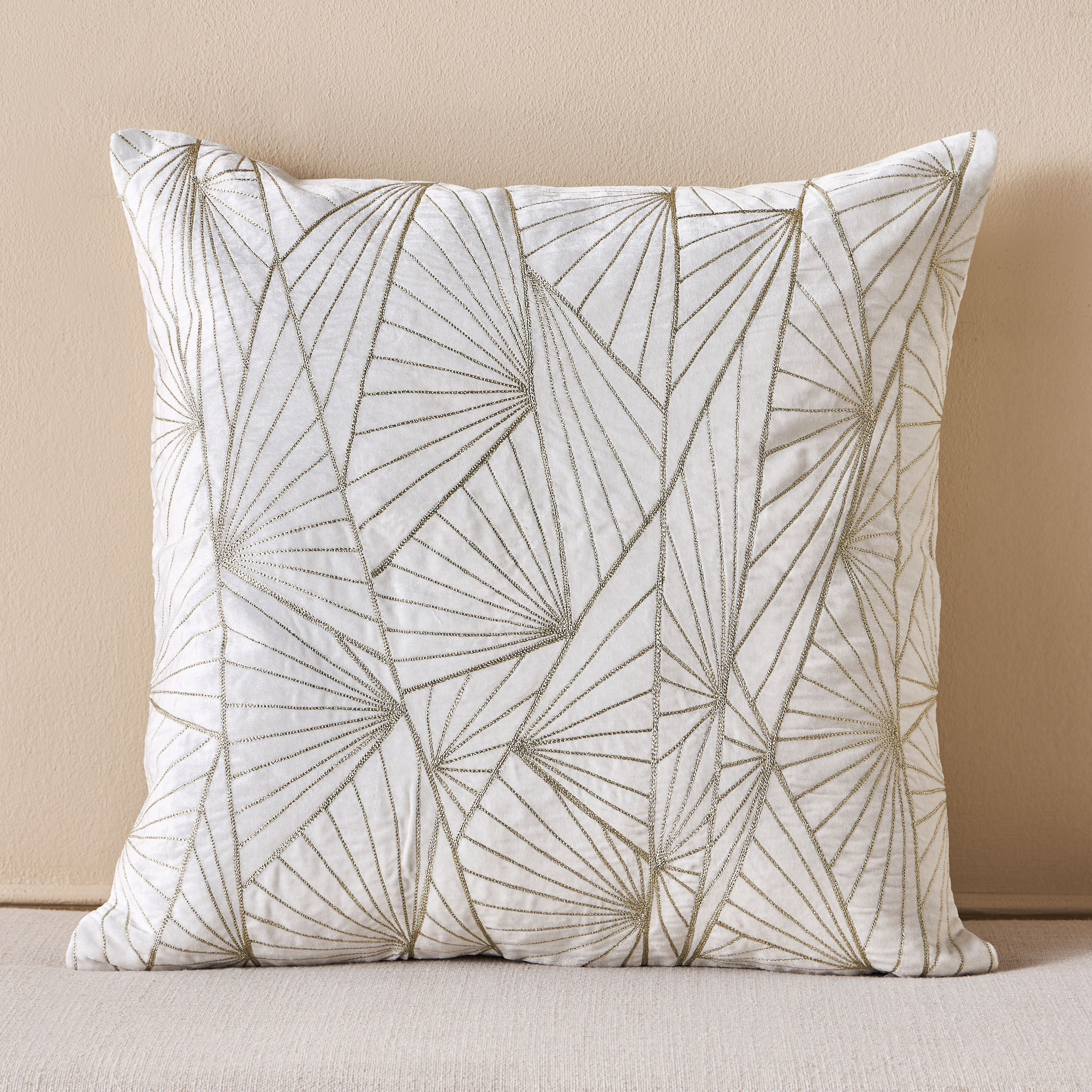 Fanous Matrix Embroidered Filled Cushion - 50x50 cm-household-cushionsandthrows-filledcushions-decorativecushions-image-1