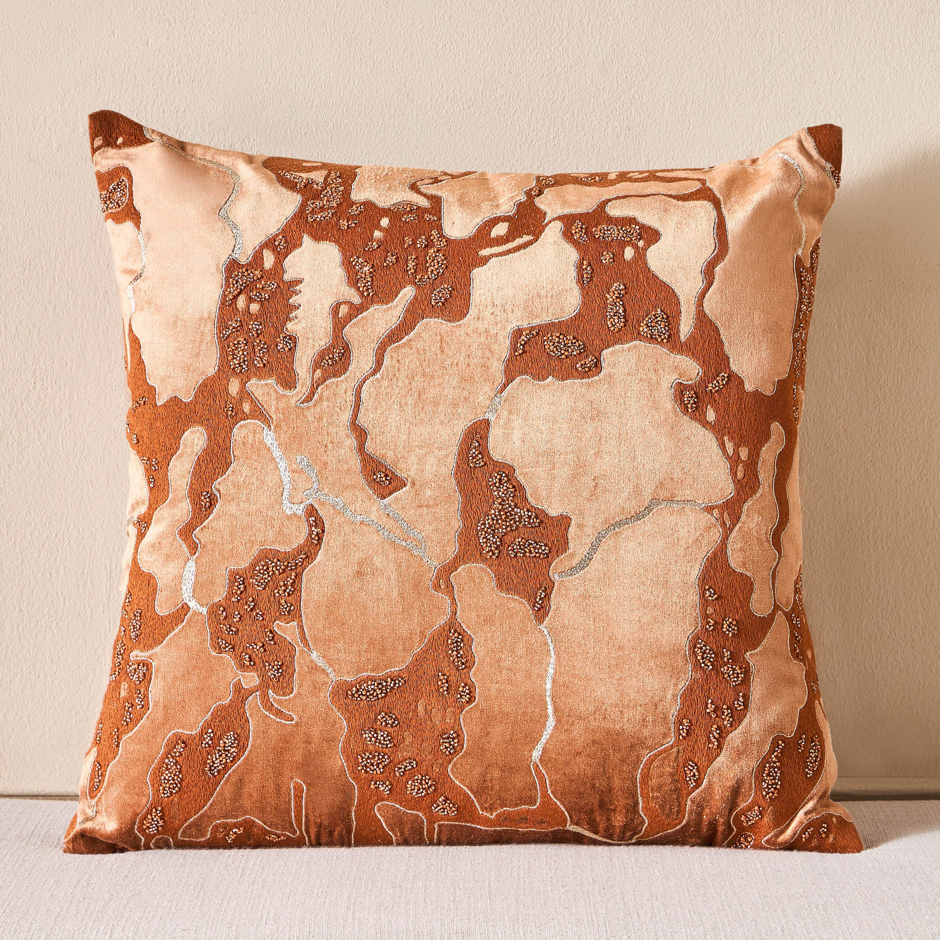 Dahab Beaded Filled Cushion - 50x50 cm-household-cushionsandthrows-filledcushions-decorativecushions-image-1