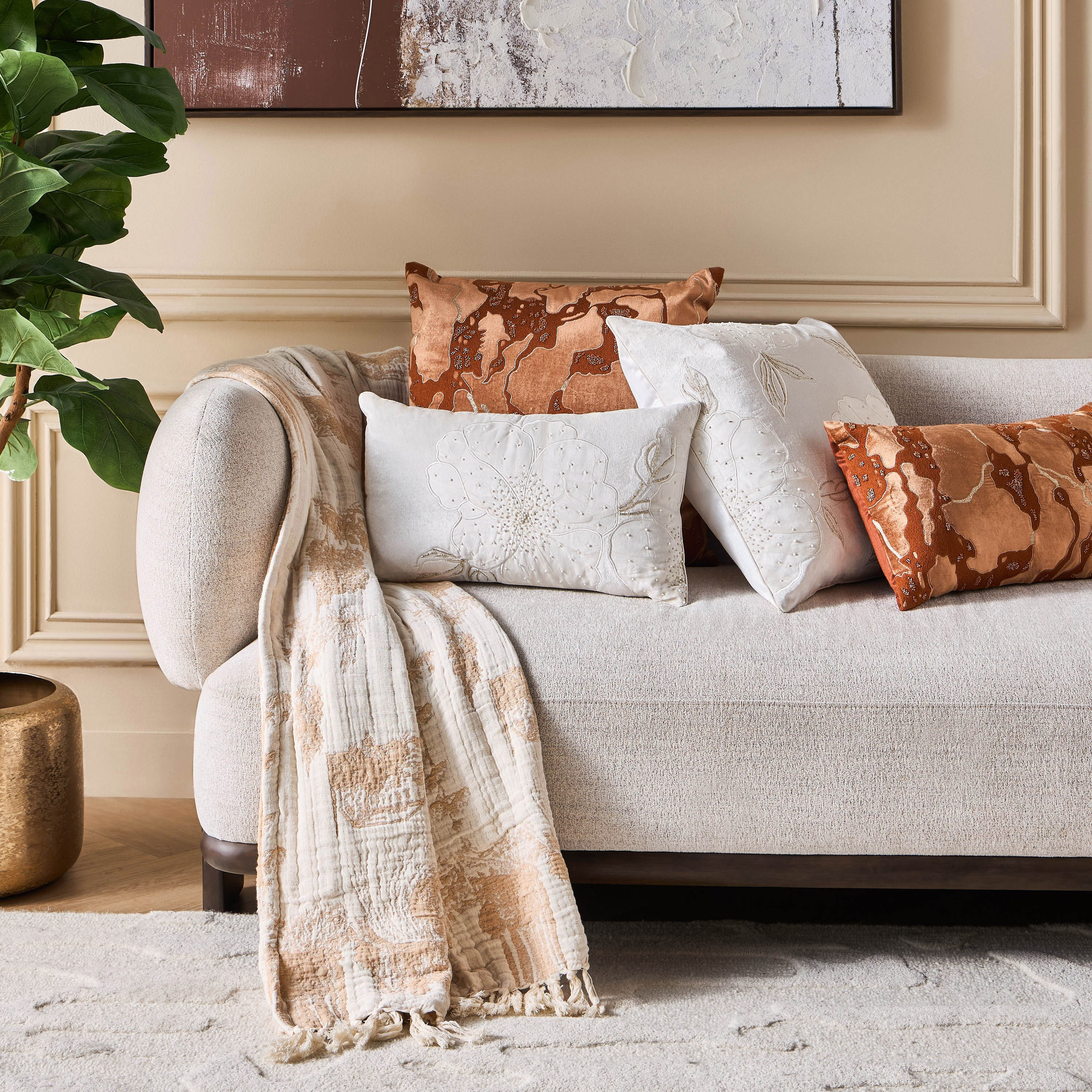 Dahab Beaded Filled Cushion - 50x50 cm-household-cushionsandthrows-filledcushions-decorativecushions-image-4