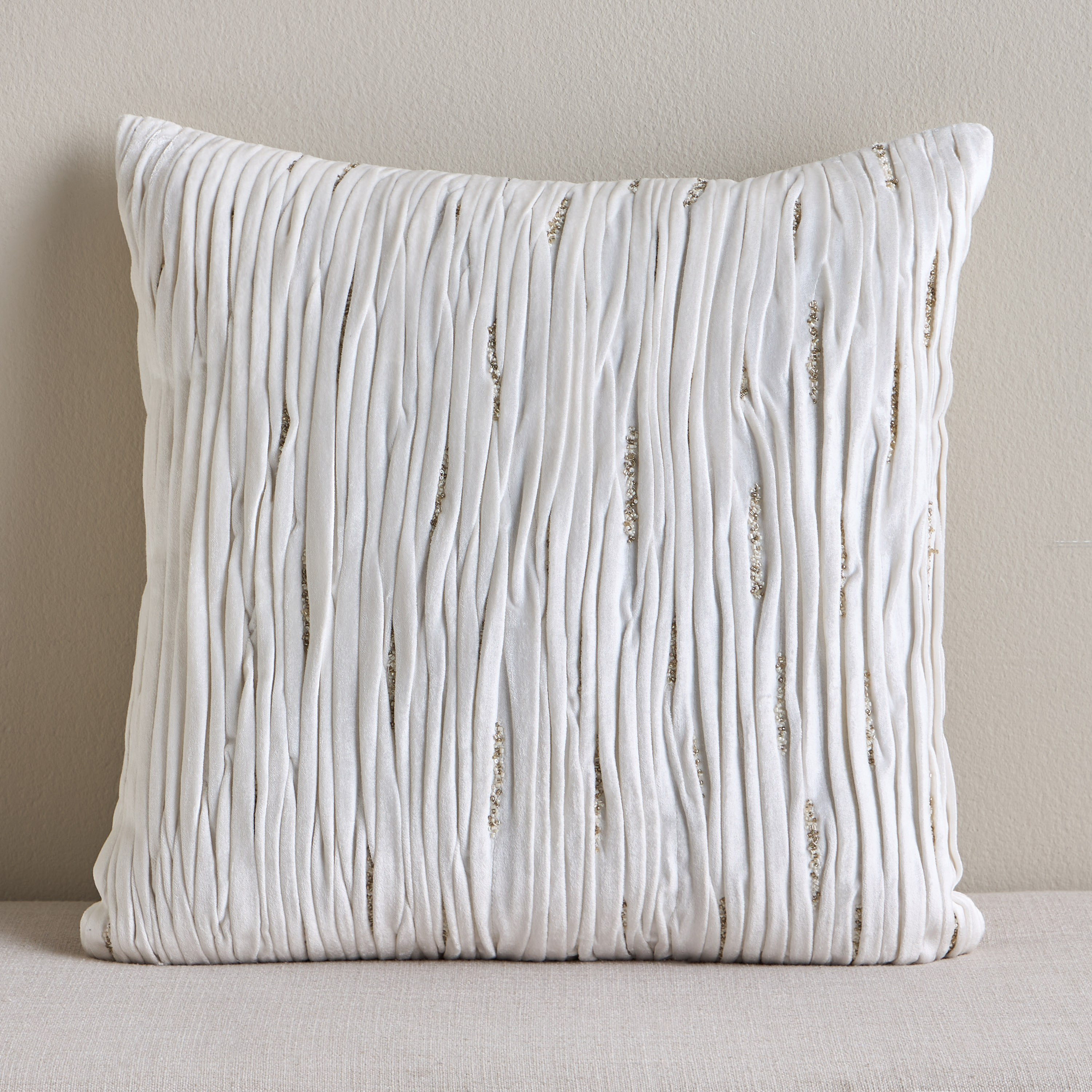 Dahab Beaded Filled Cushion - 50x50 cm-household-cushionsandthrows-filledcushions-decorativecushions-image-1