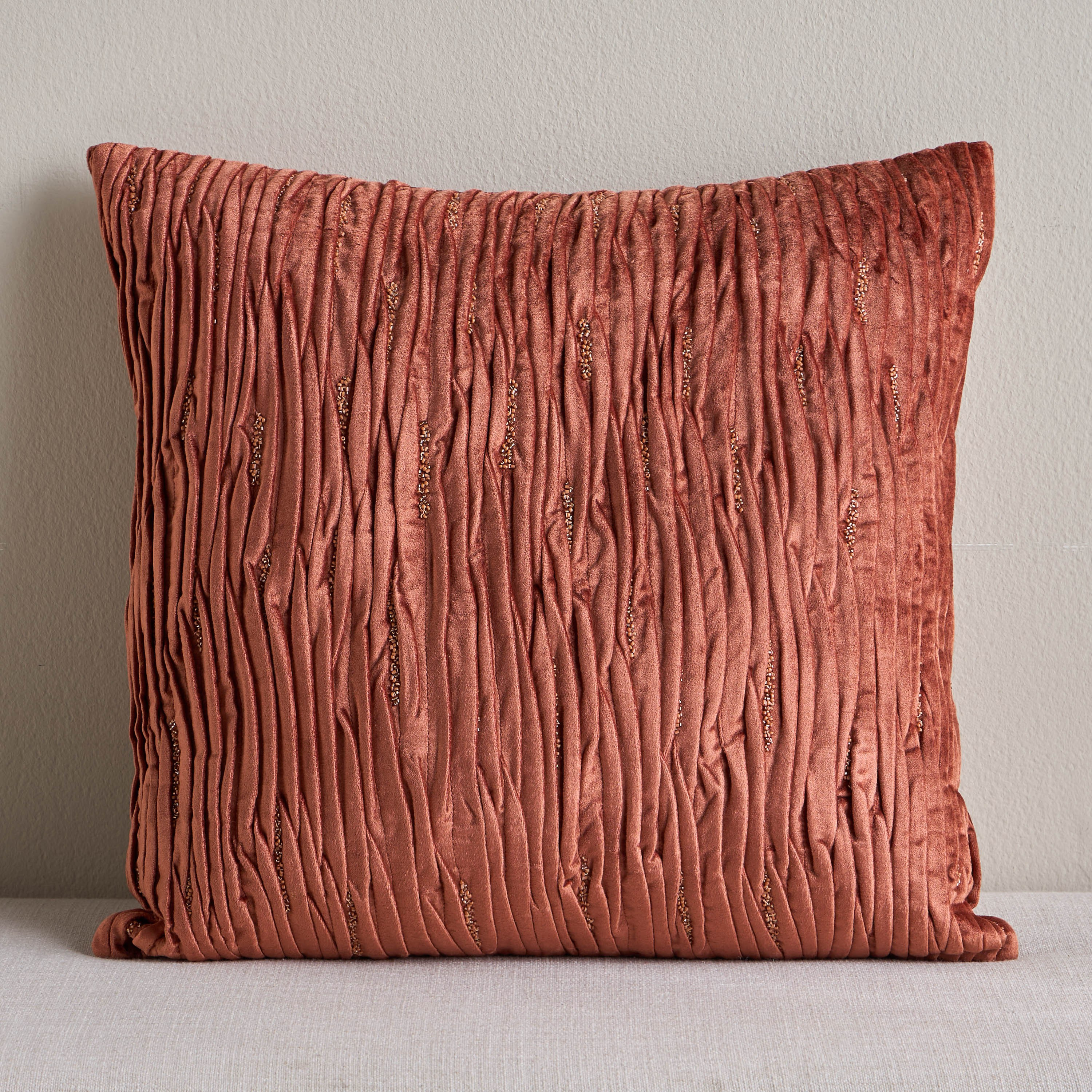 Dahab Beaded Filled Cushion - 50x50 cm-household-cushionsandthrows-filledcushions-decorativecushions-image-1