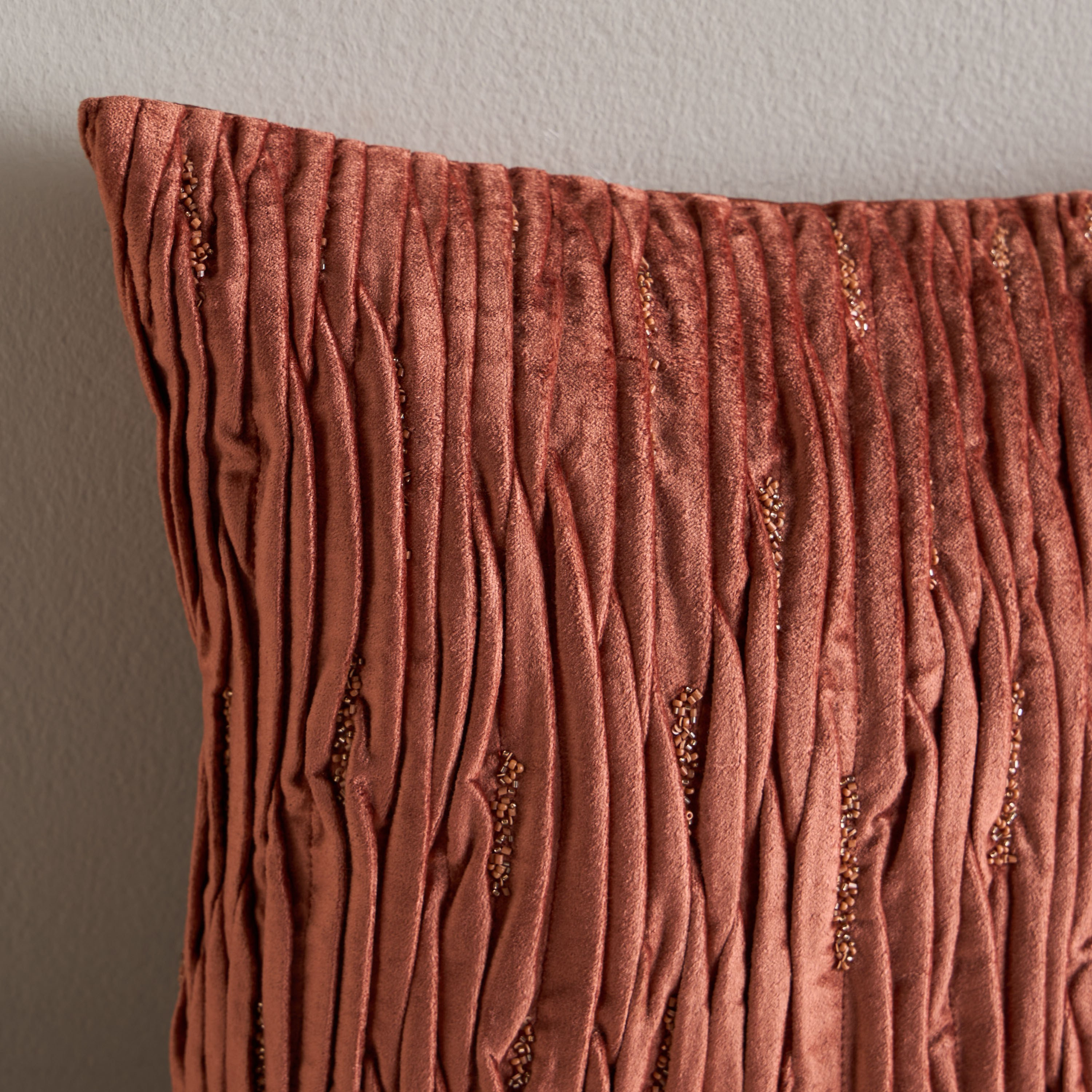 Dahab Beaded Filled Cushion - 50x50 cm-household-cushionsandthrows-filledcushions-decorativecushions-image-2
