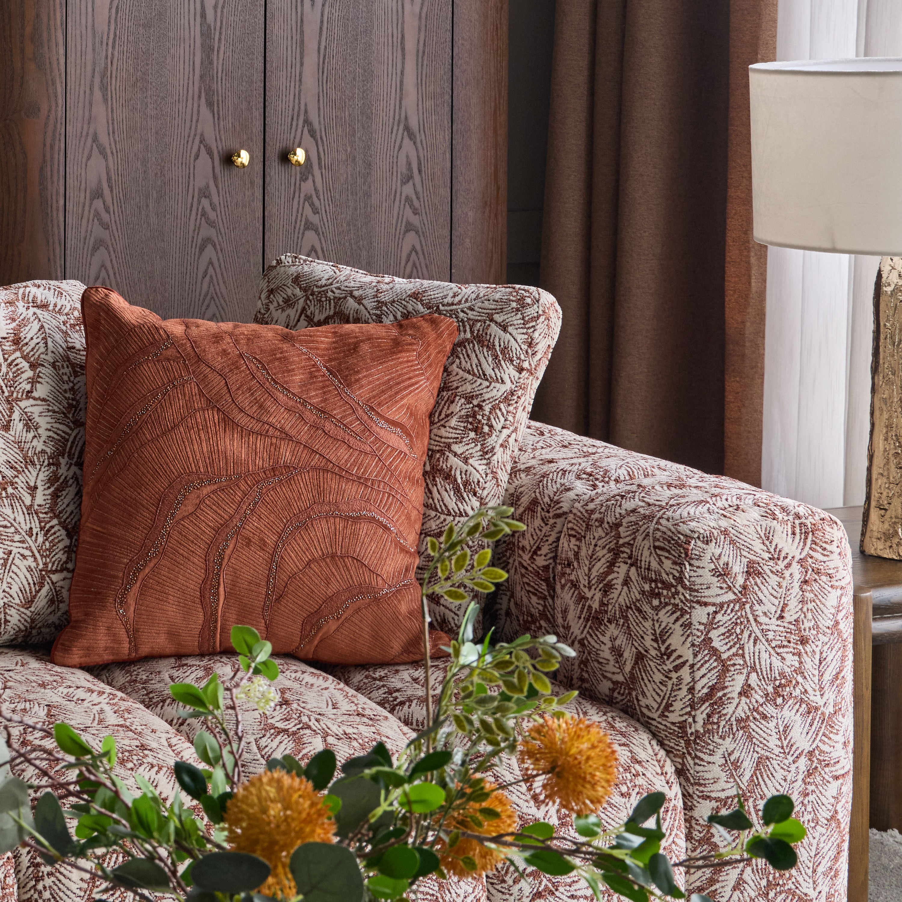 Dahab Wave Embroidered Filled Cushion - 50x50 cm-household-cushionsandthrows-filledcushions-decorativecushions-image-4