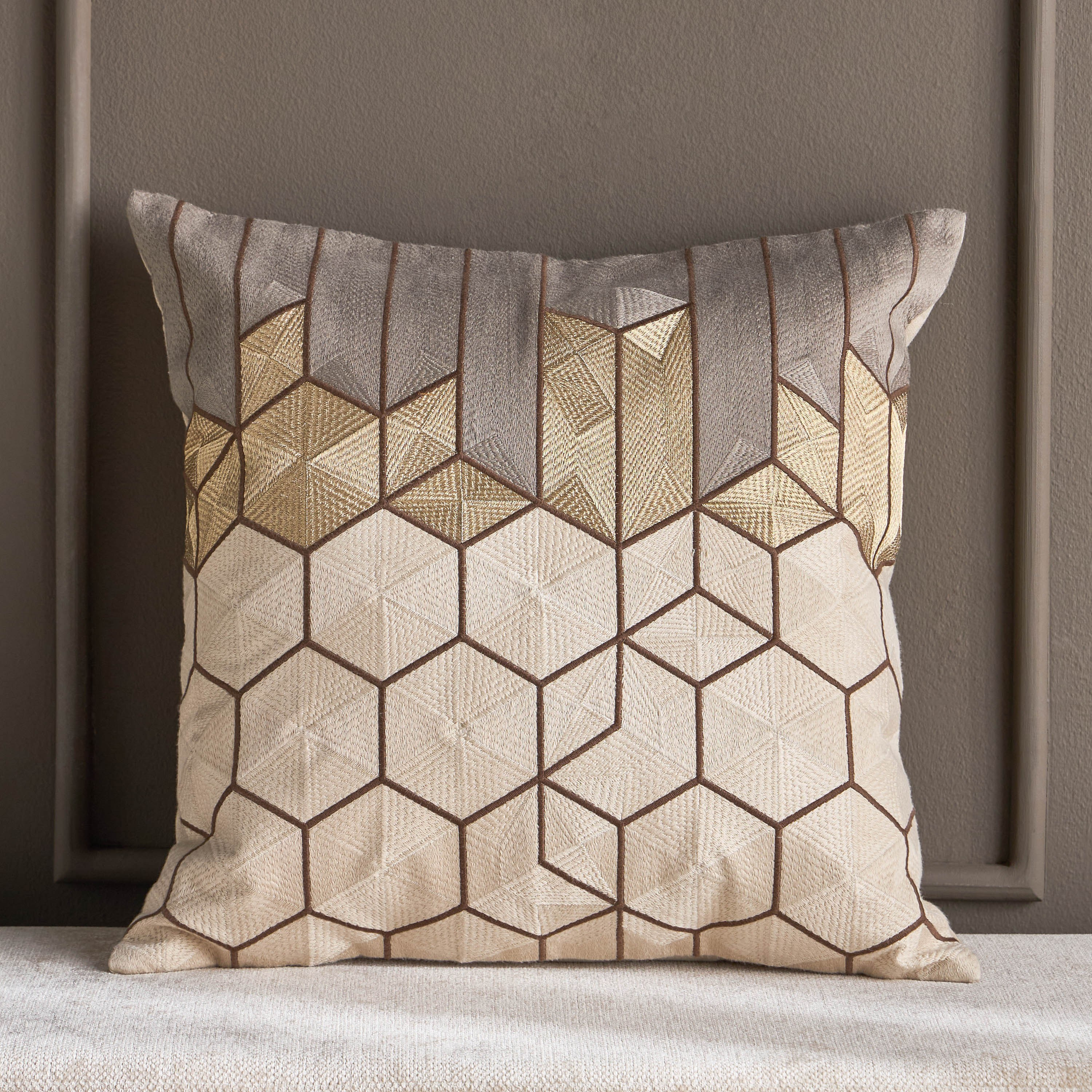 Fanous Embroidered Filled Cushion - 50x50 cm-household-cushionsandthrows-filledcushions-decorativecushions-image-5