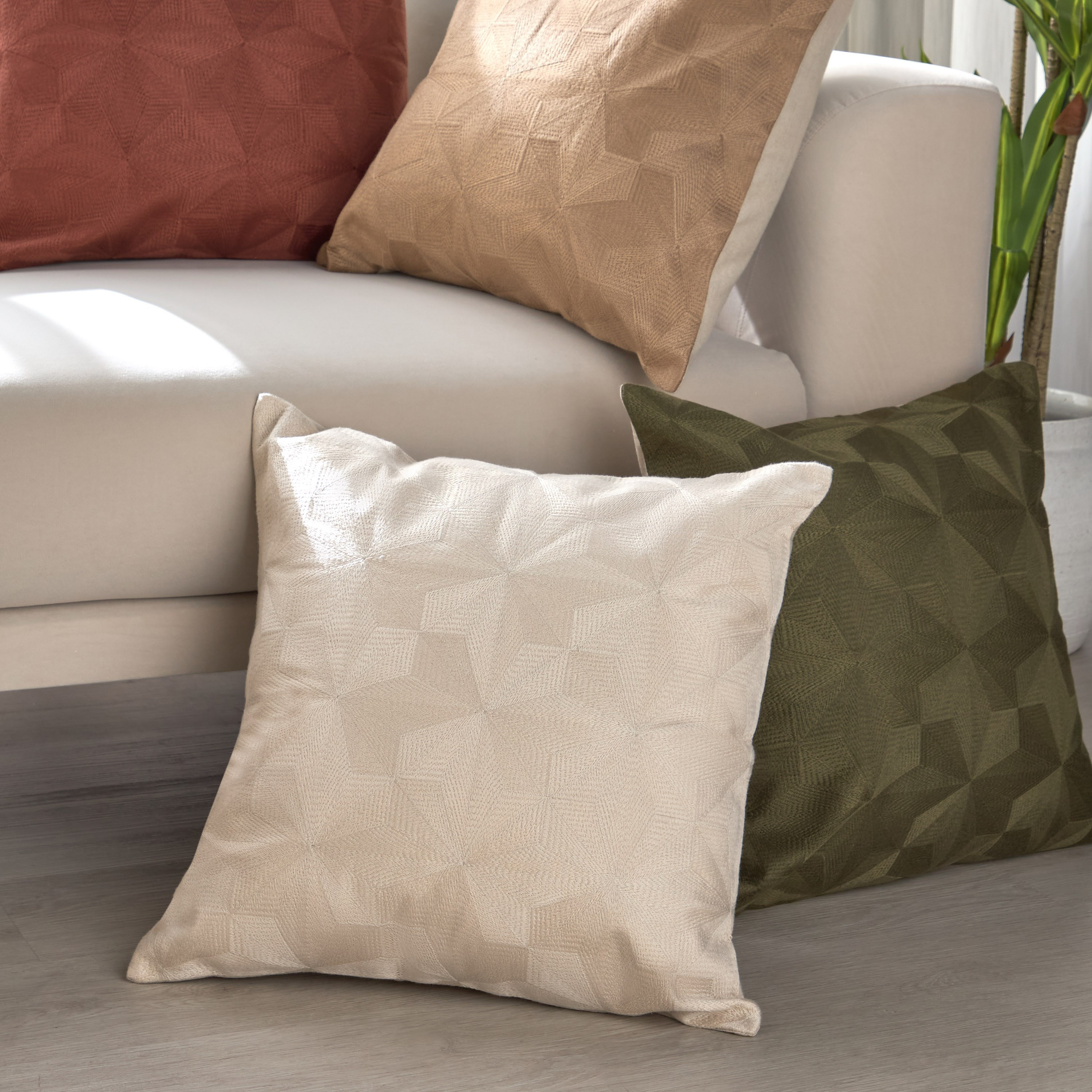 Roshan Embroidered Filled Cushion - 50x50 cm-household-cushionsandthrows-filledcushions-decorativecushions-image-8