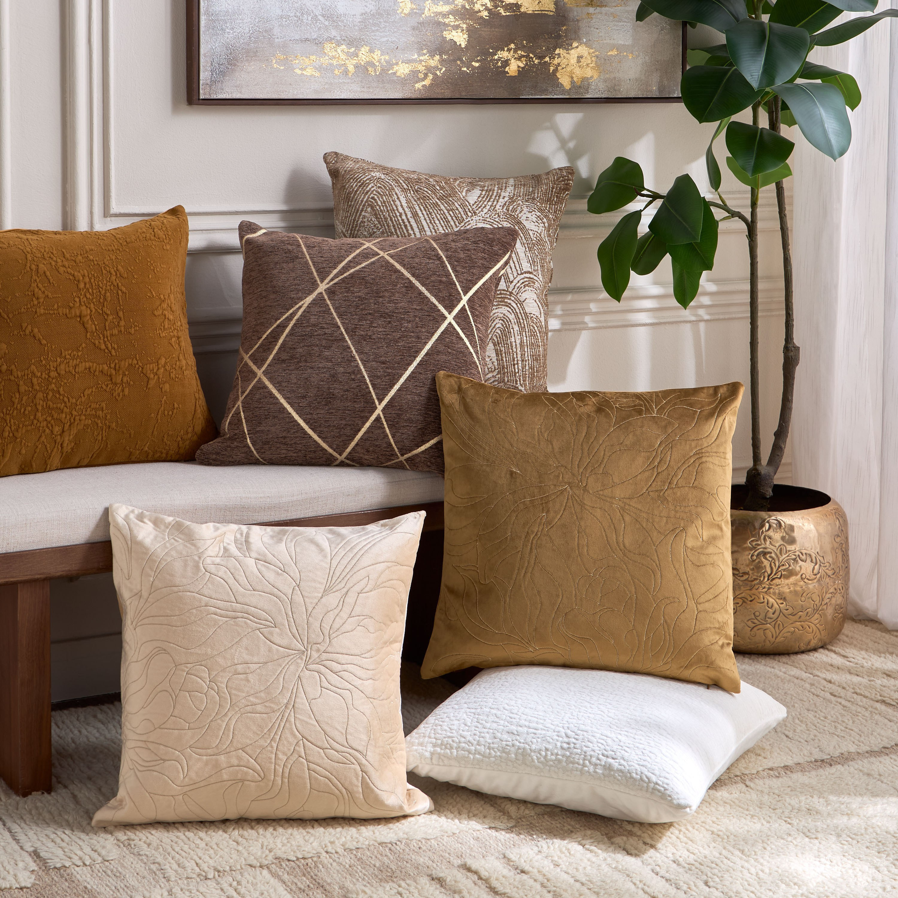 وسادة محشوة جاكار - فانوس لاينز - 50x50 سم-household-cushionsandthrows-filledcushions-decorativecushions-image-4