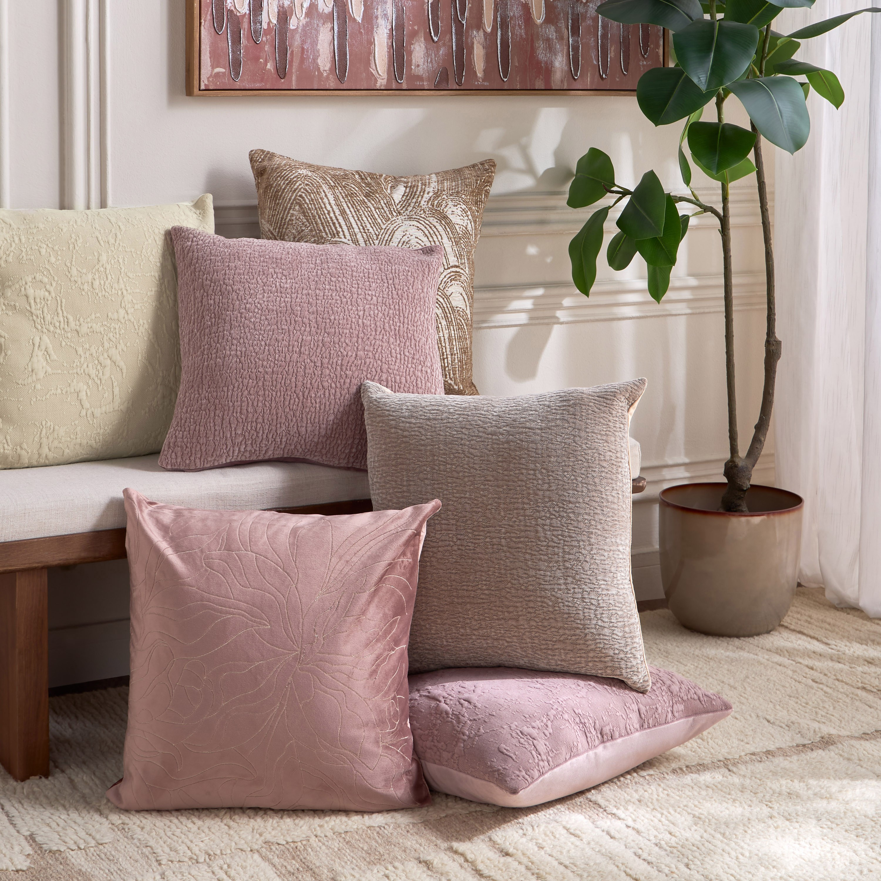 وسادة محشوة مطرزة - وردة - 50x50 سم-household-cushionsandthrows-filledcushions-decorativecushions-image-8