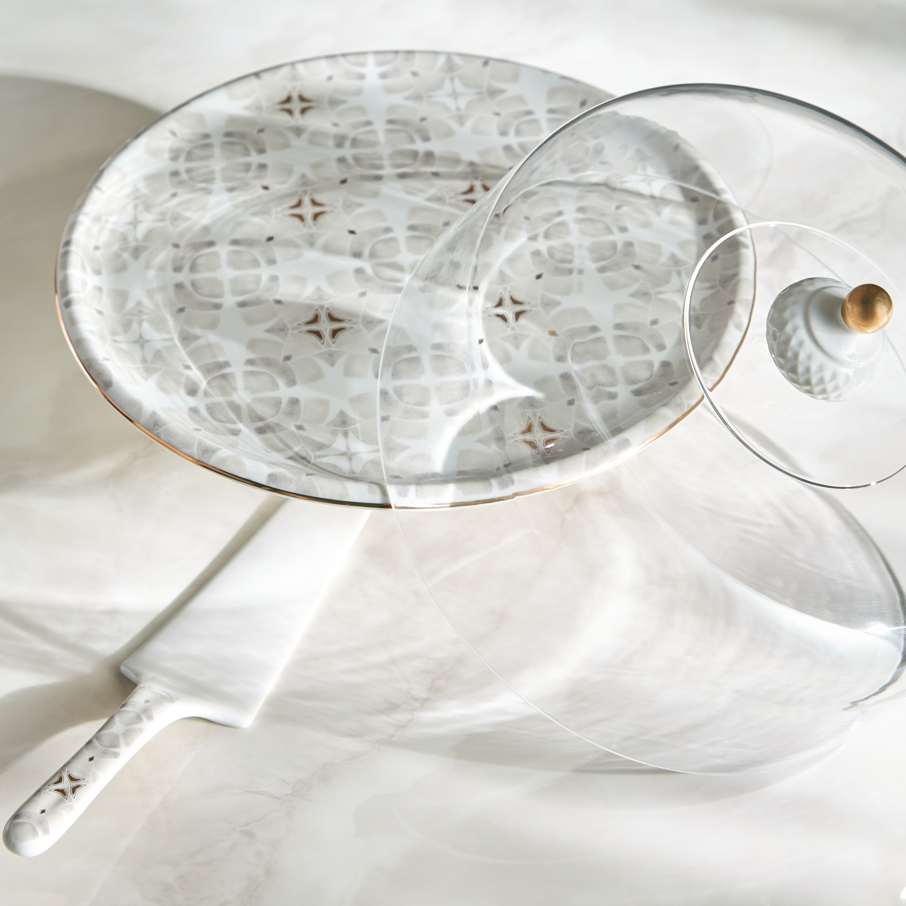 Nur Domed Cake Stand with Server - 32 cm-household-giftingaccessories-giftings-image-2