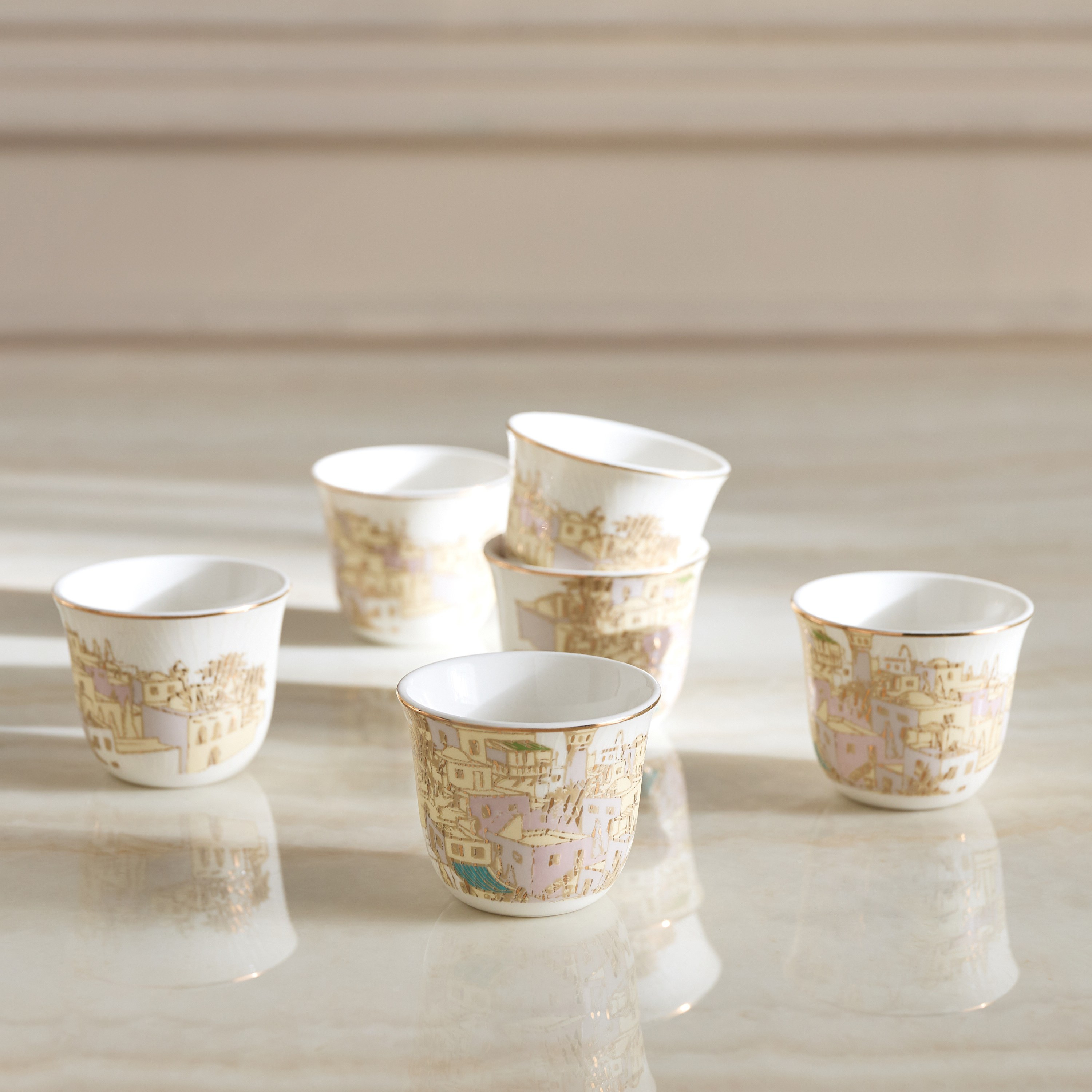 Wadi 6-Piece Porcelain Kahwa Set - 70 ml, Serves 6-household-dining-teaandcoffee-teaandcoffeesets-image-1