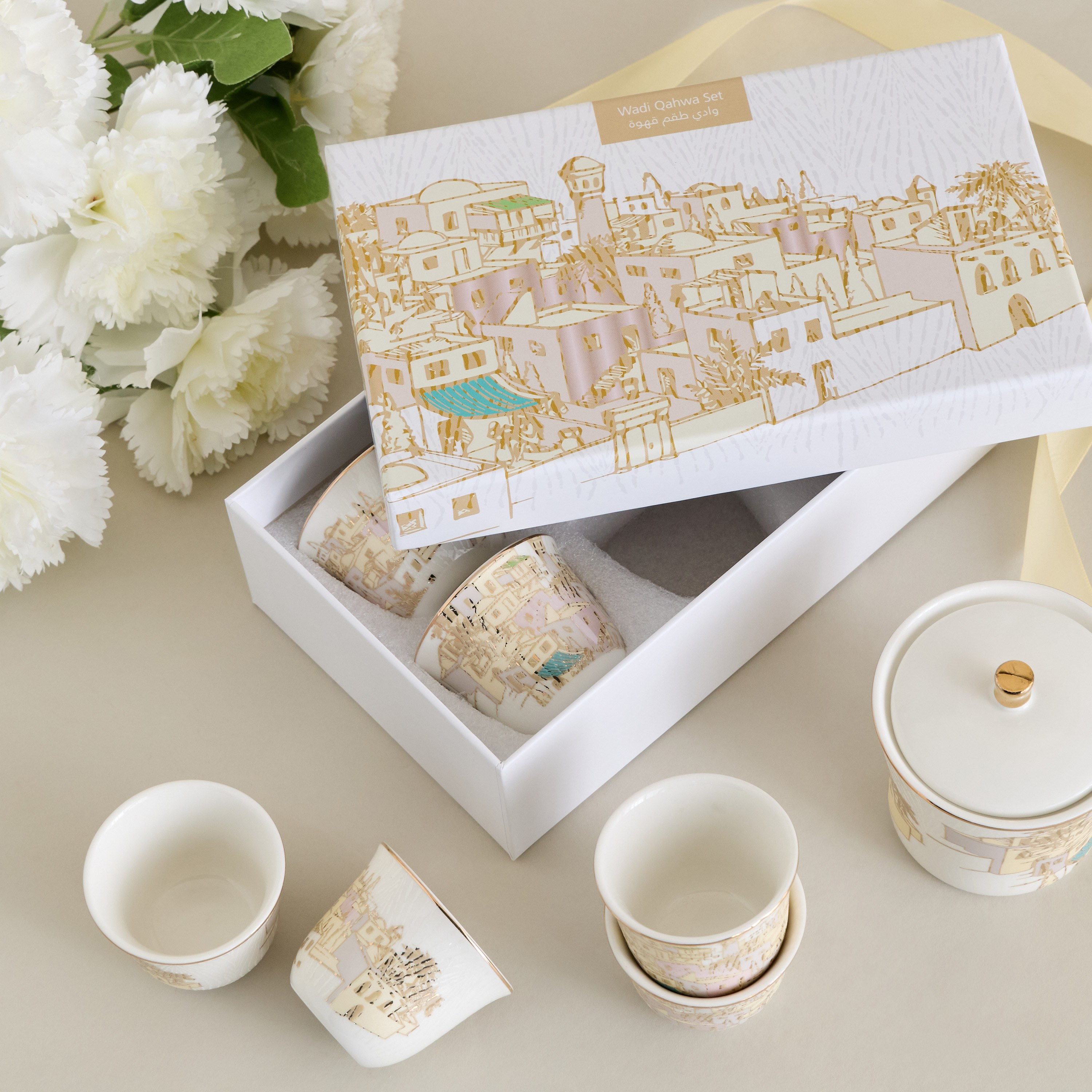 Wadi 6-Piece Porcelain Kahwa Set - 70 ml, Serves 6-household-dining-teaandcoffee-teaandcoffeesets-image-4
