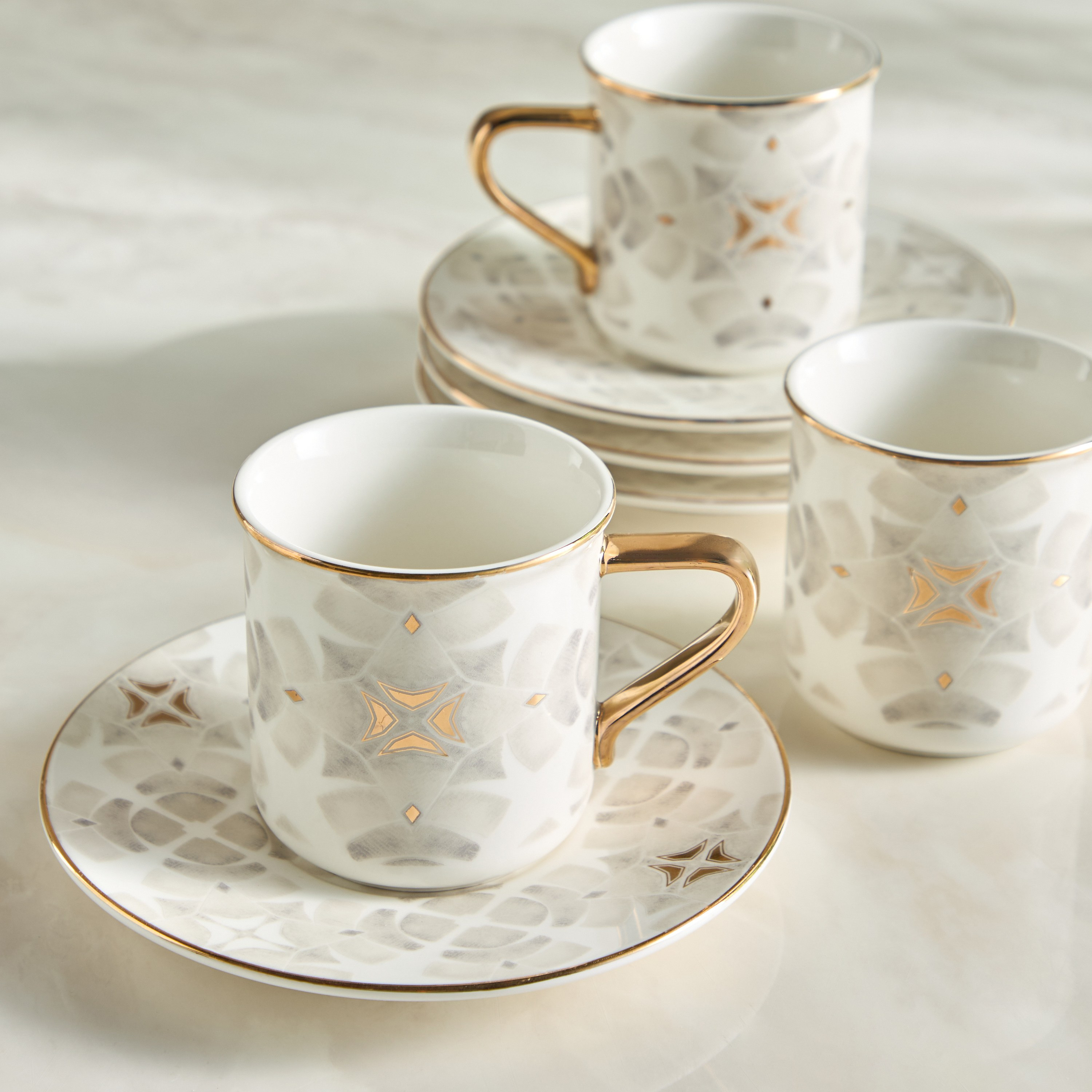 Nur 12-Piece Porcelain Cup and Saucer Set - 200 ml, Serves 6-household-giftingaccessories-giftings-image-2