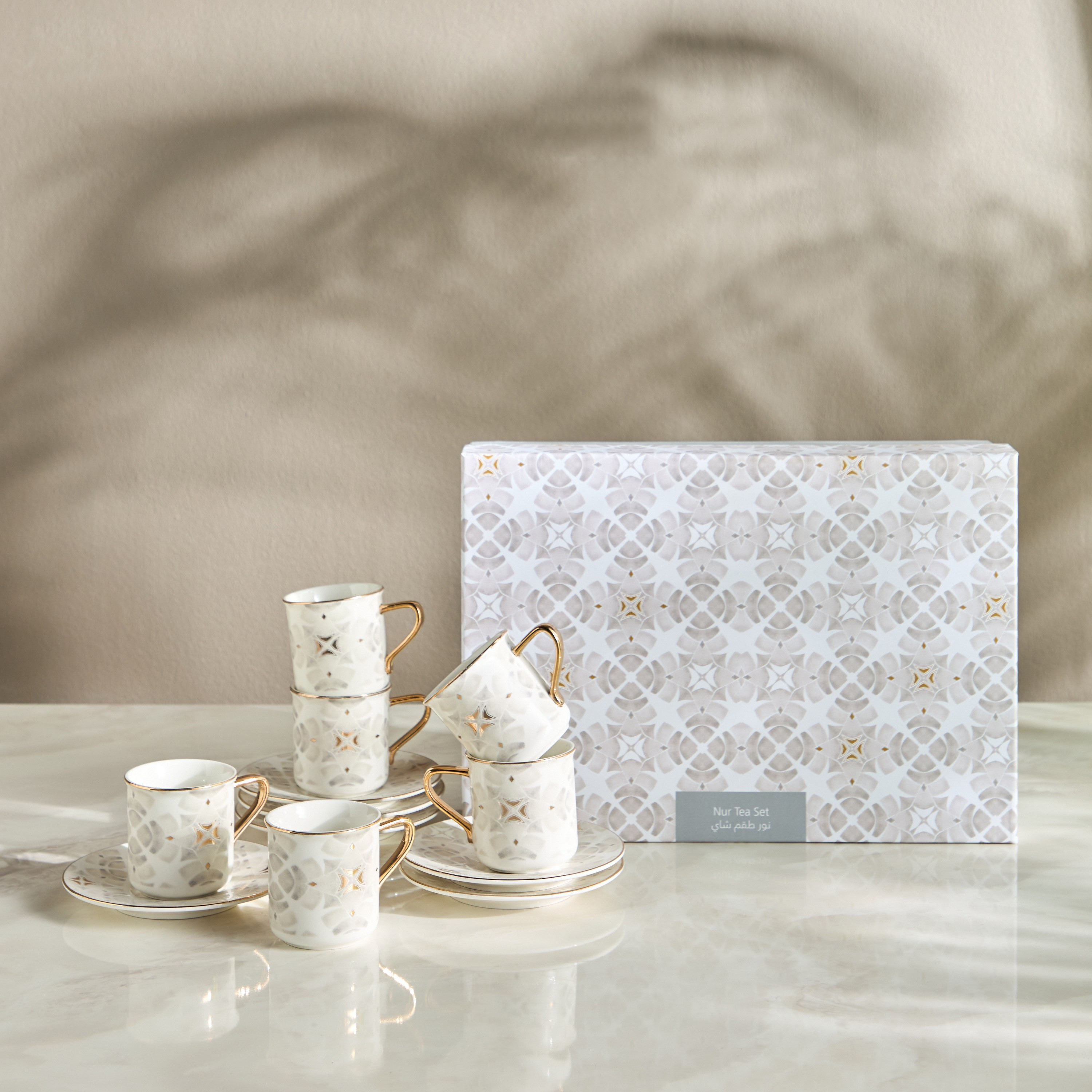 Nur 12-Piece Porcelain Cup and Saucer Set - 200 ml, Serves 6-household-giftingaccessories-giftings-image-4