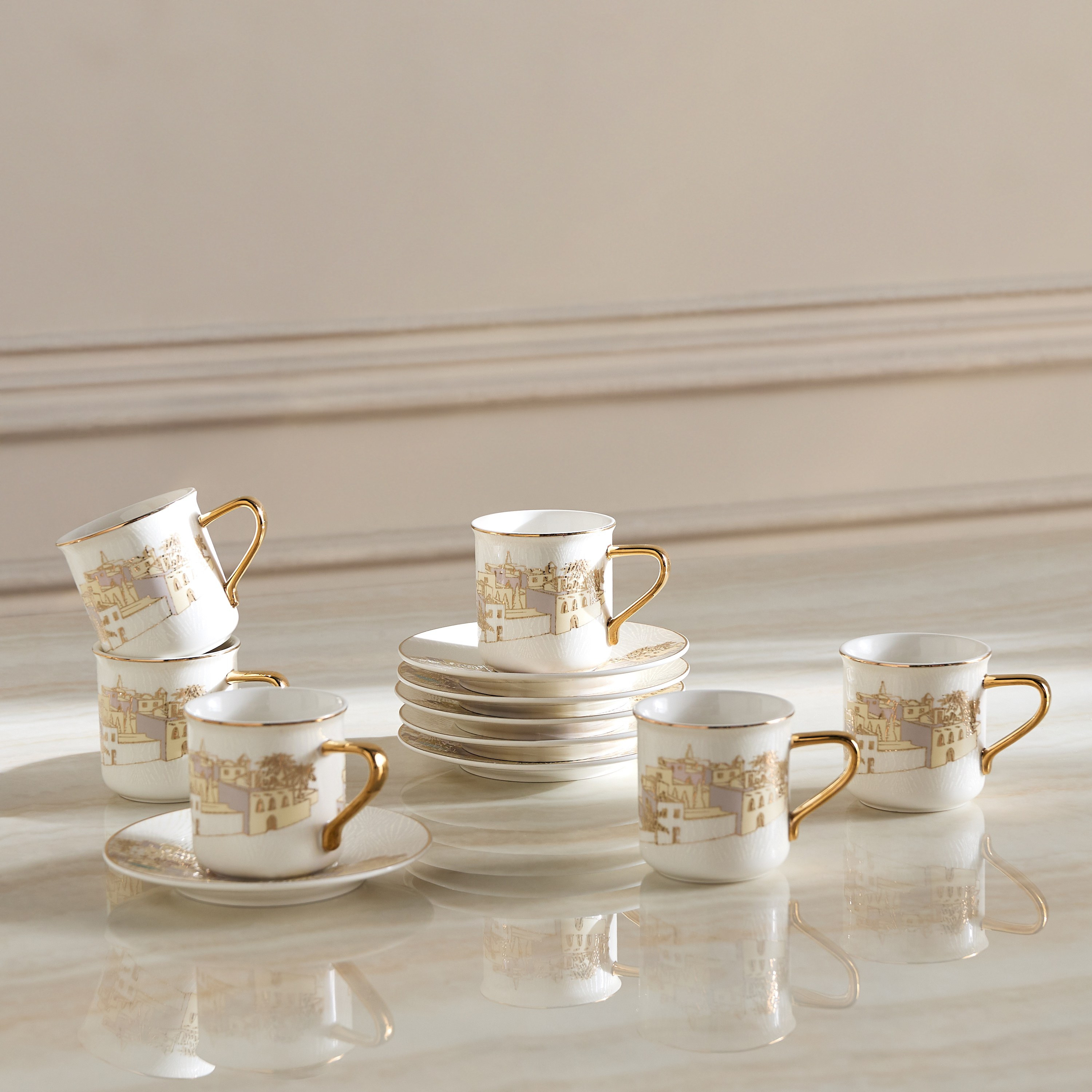 Wadi 12-Piece Porcelain Cup and Saucer Set - 200 ml, Serves 6-household-giftingaccessories-giftings-image-1