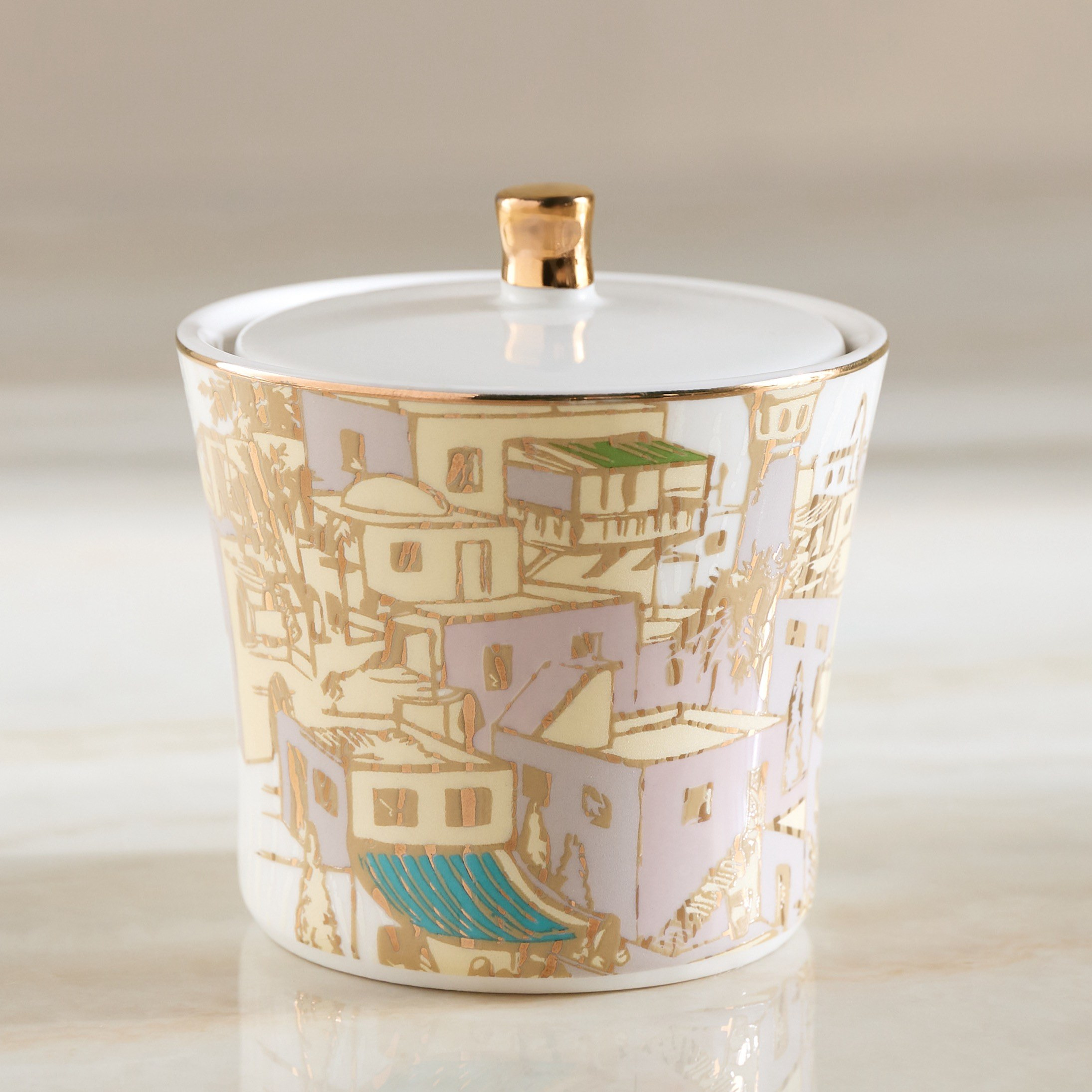 Wadi Porcelain Sugar Pot - 180 ml-household-giftingaccessories-giftings-image-1