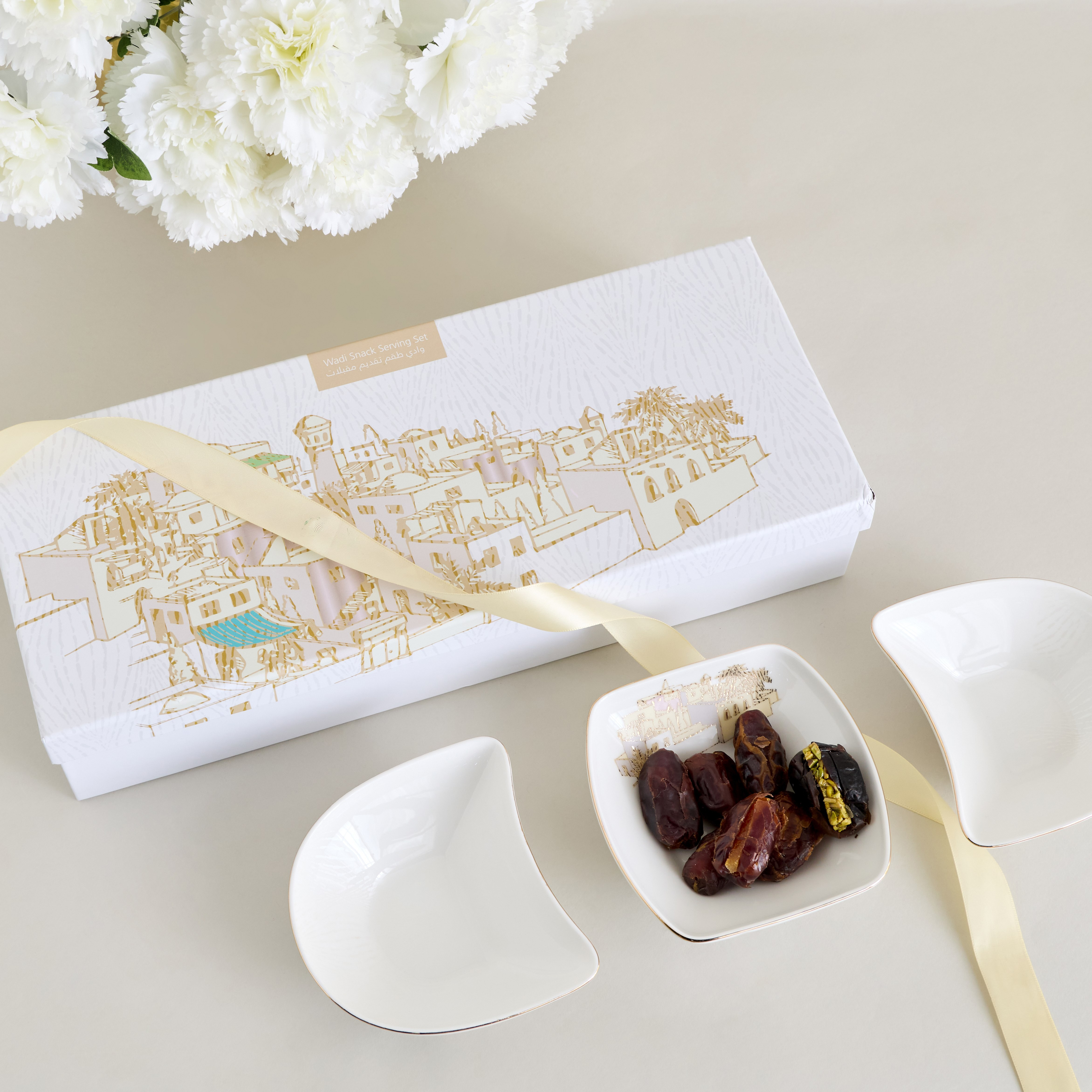 Wadi 4-Piece Porcelain Serving Bowl and Tray Set - 38 cm-household-giftingaccessories-giftings-image-6