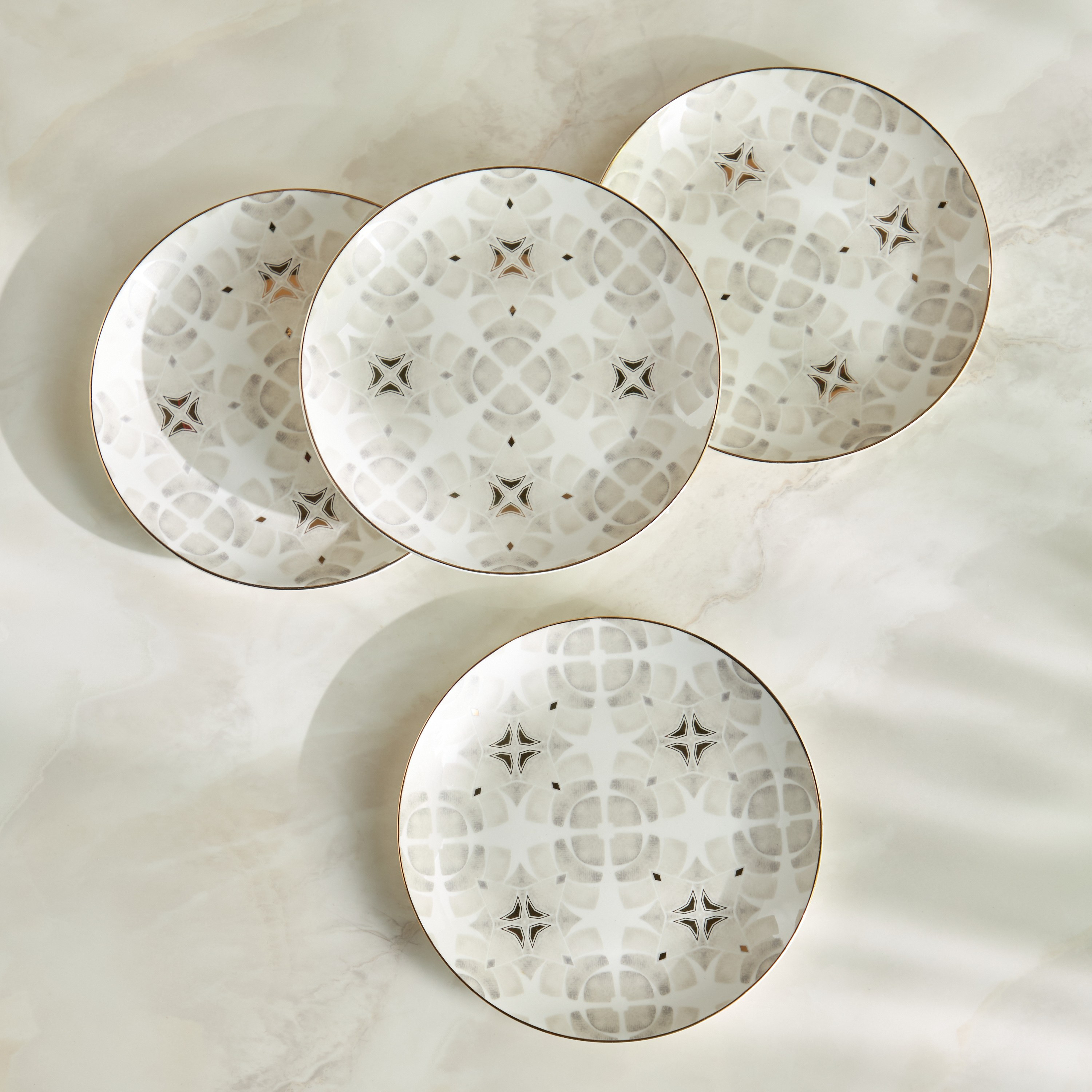 Nur 4-Piece Porcelain Appetizer Plate Set - 19 cm-household-dining-dinnerware-plates-image-1