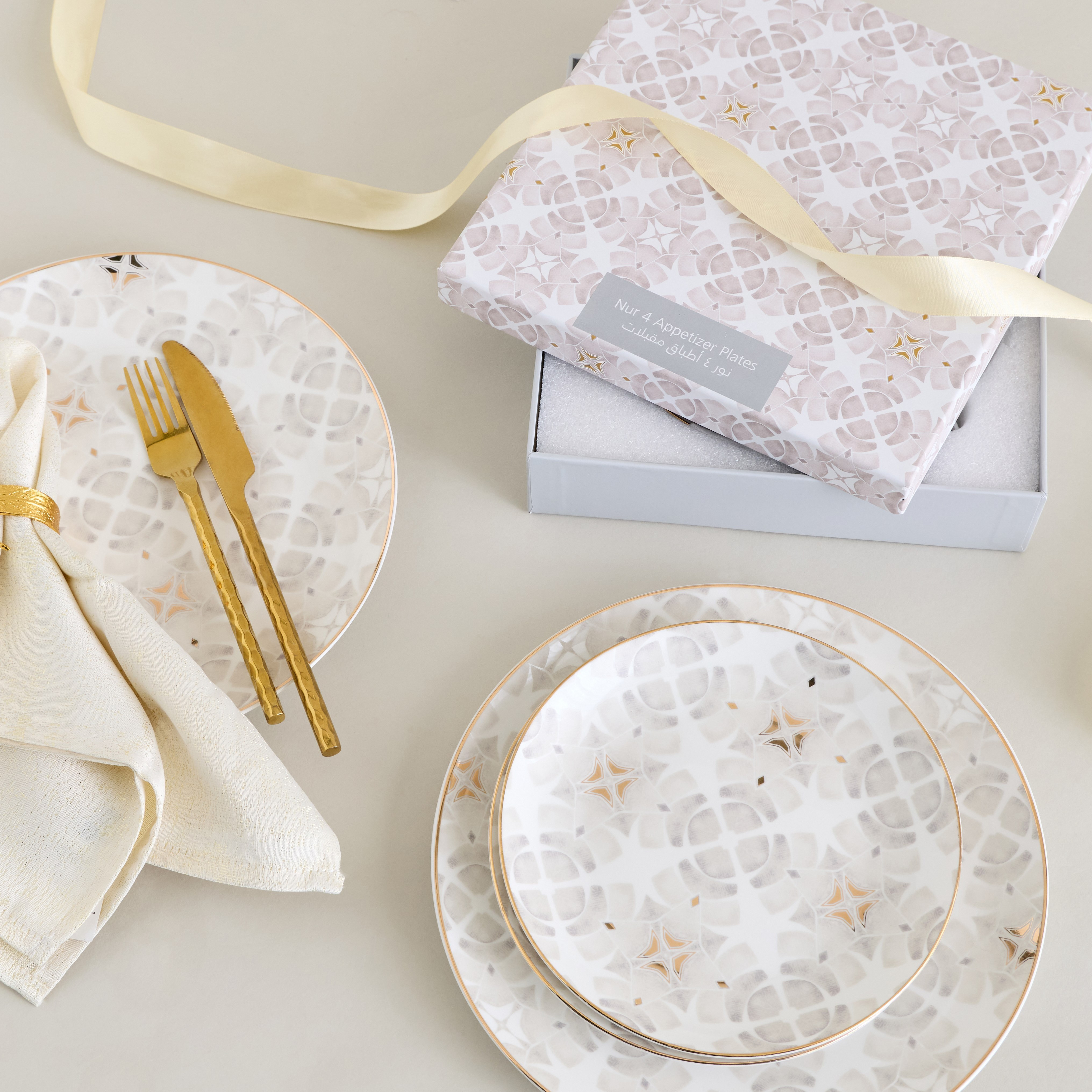 Nur 4-Piece Porcelain Appetizer Plate Set - 19 cm-household-dining-dinnerware-plates-image-6