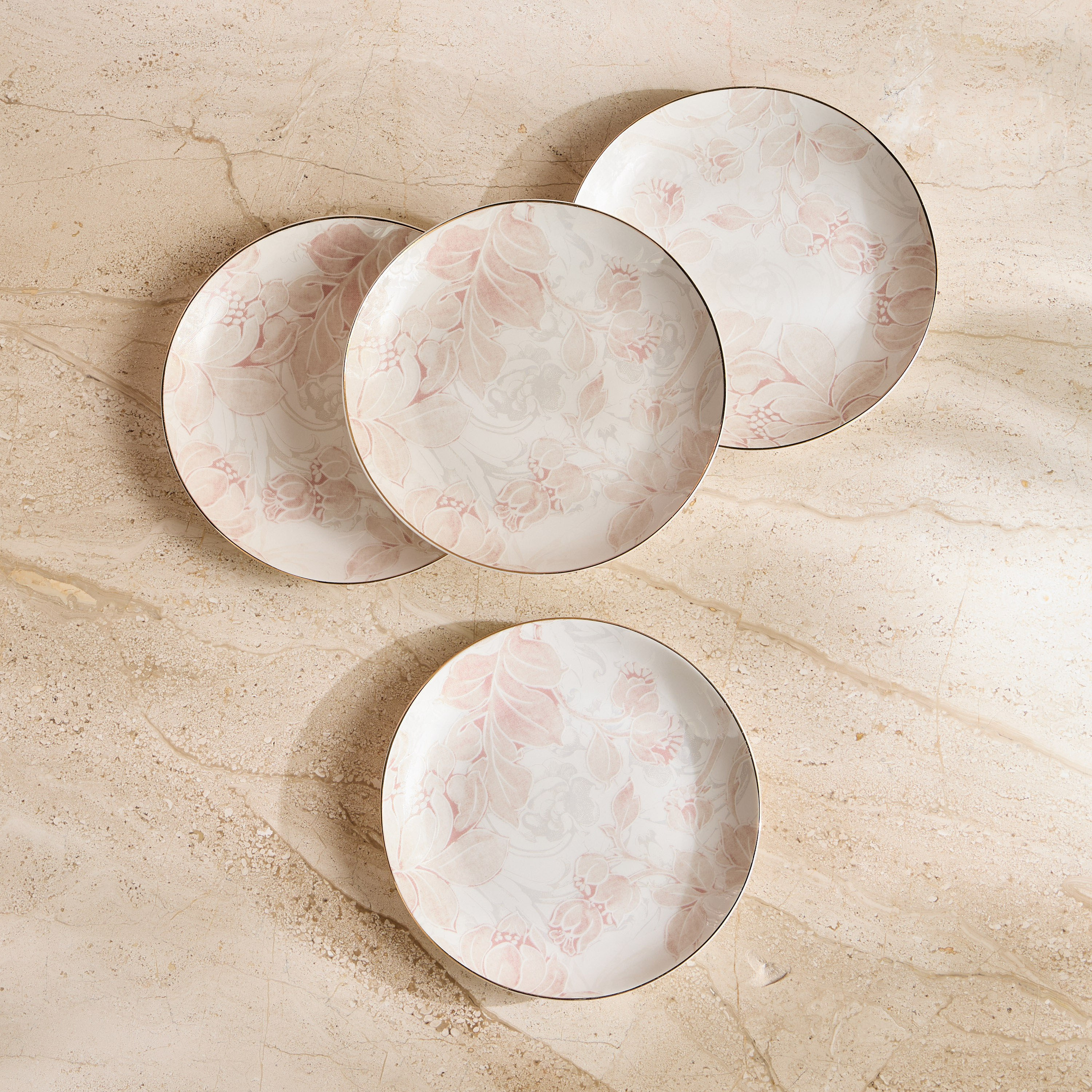Raqiya 4-Piece Porcelain Appetizer Plate Set - 19 cm-household-dining-dinnerware-plates-image-1