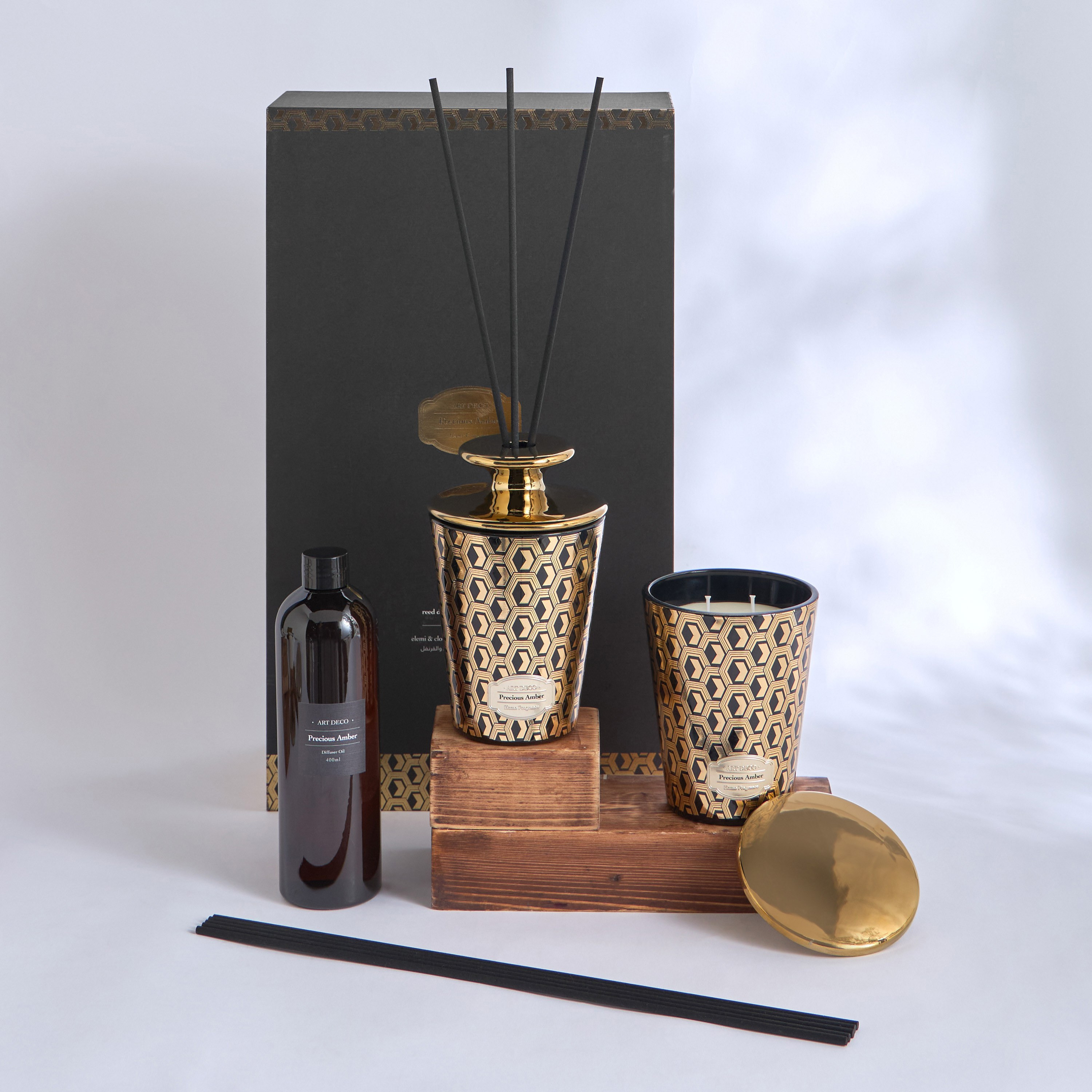 Art Deco 3-Piece Precious Amber Fragrance Gift Set-household-homefragrance-fragrancegiftset-image-2