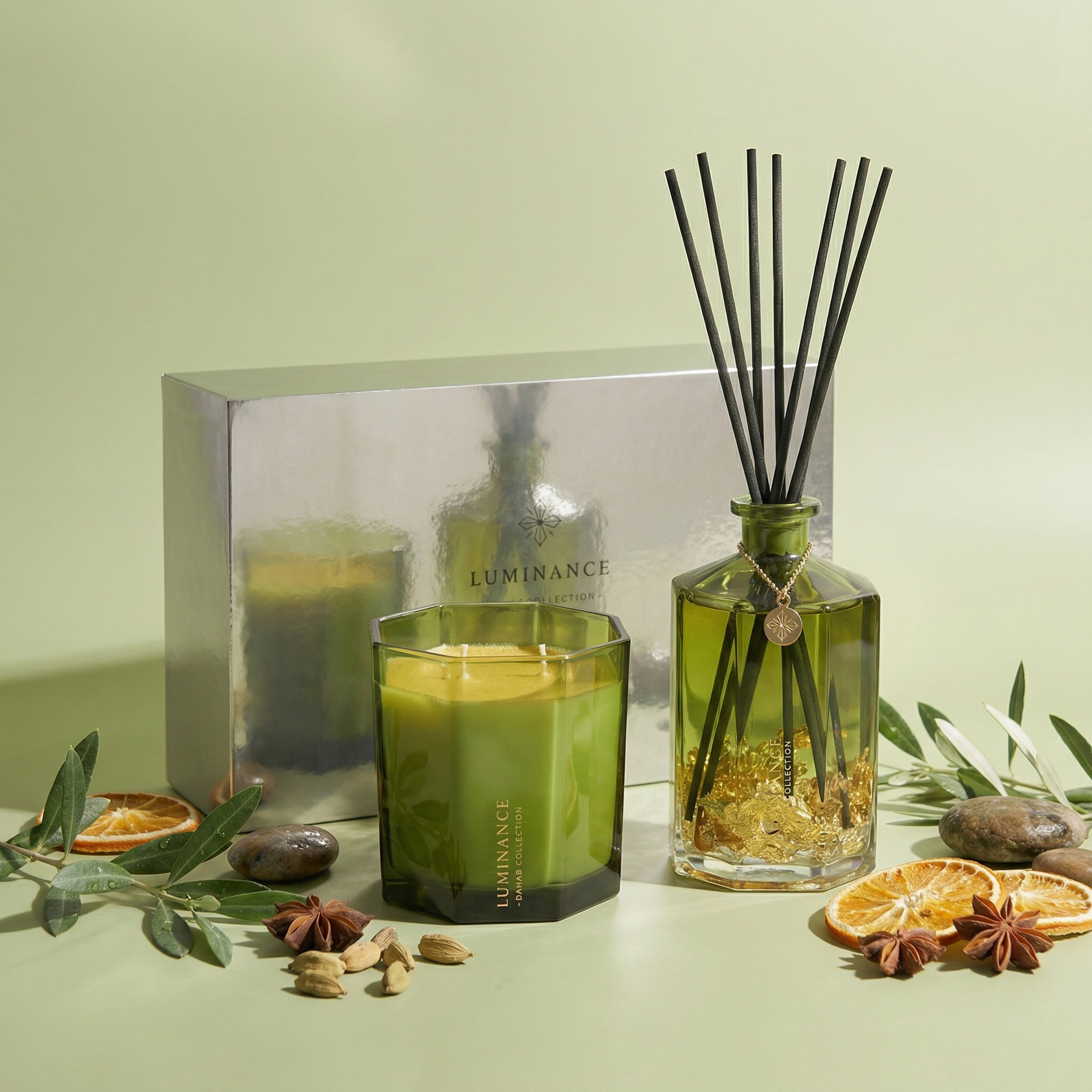 Dahab Cardamom Rain Scented Reed Diffuser and Jar Candle-household-homefragrance-fragrancegiftset-image-2