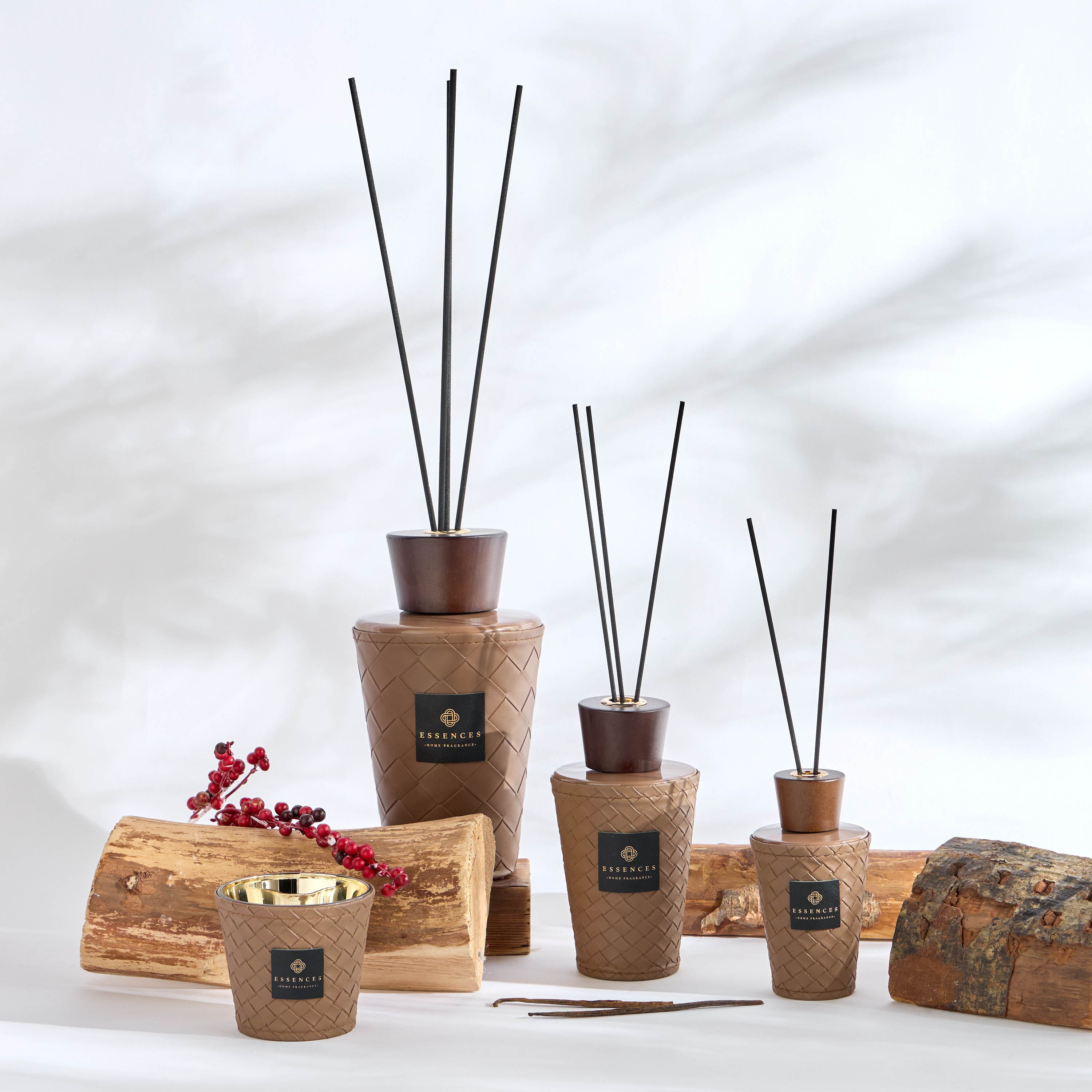 Essenza Ombre Leather Scented Jar Candle and Reed Diffuser Gift Set-household-homefragrance-candles-image-4