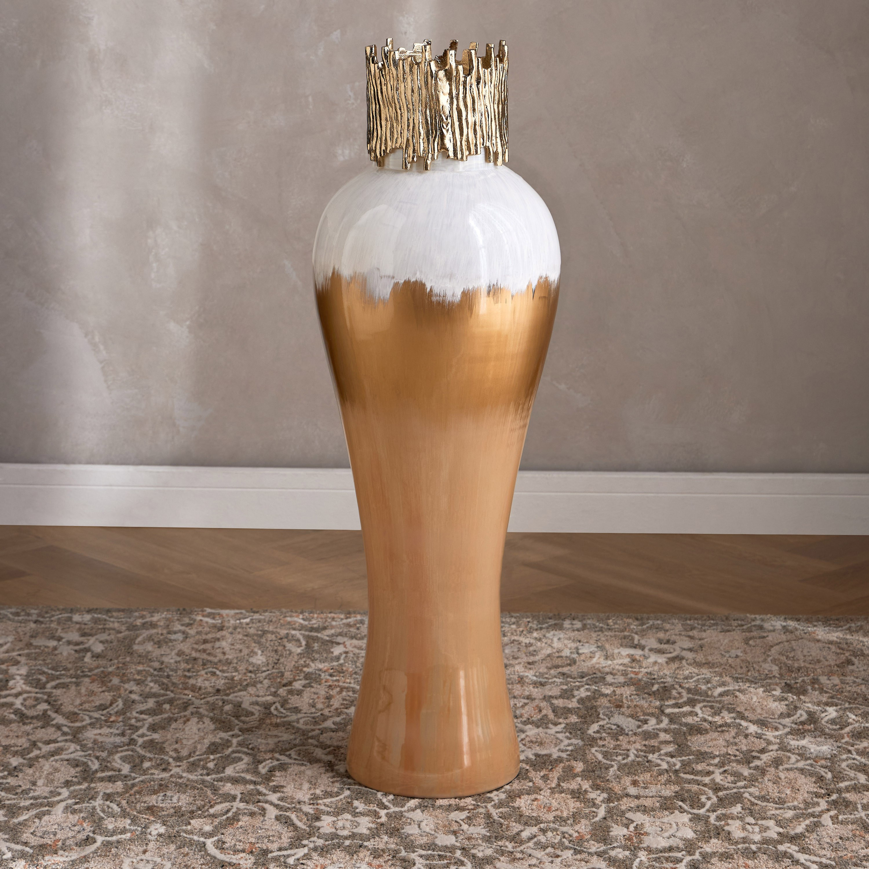 Huda Concha Glass Floor Vase - 90 cm-household-decor-vasesandbowls-image-1