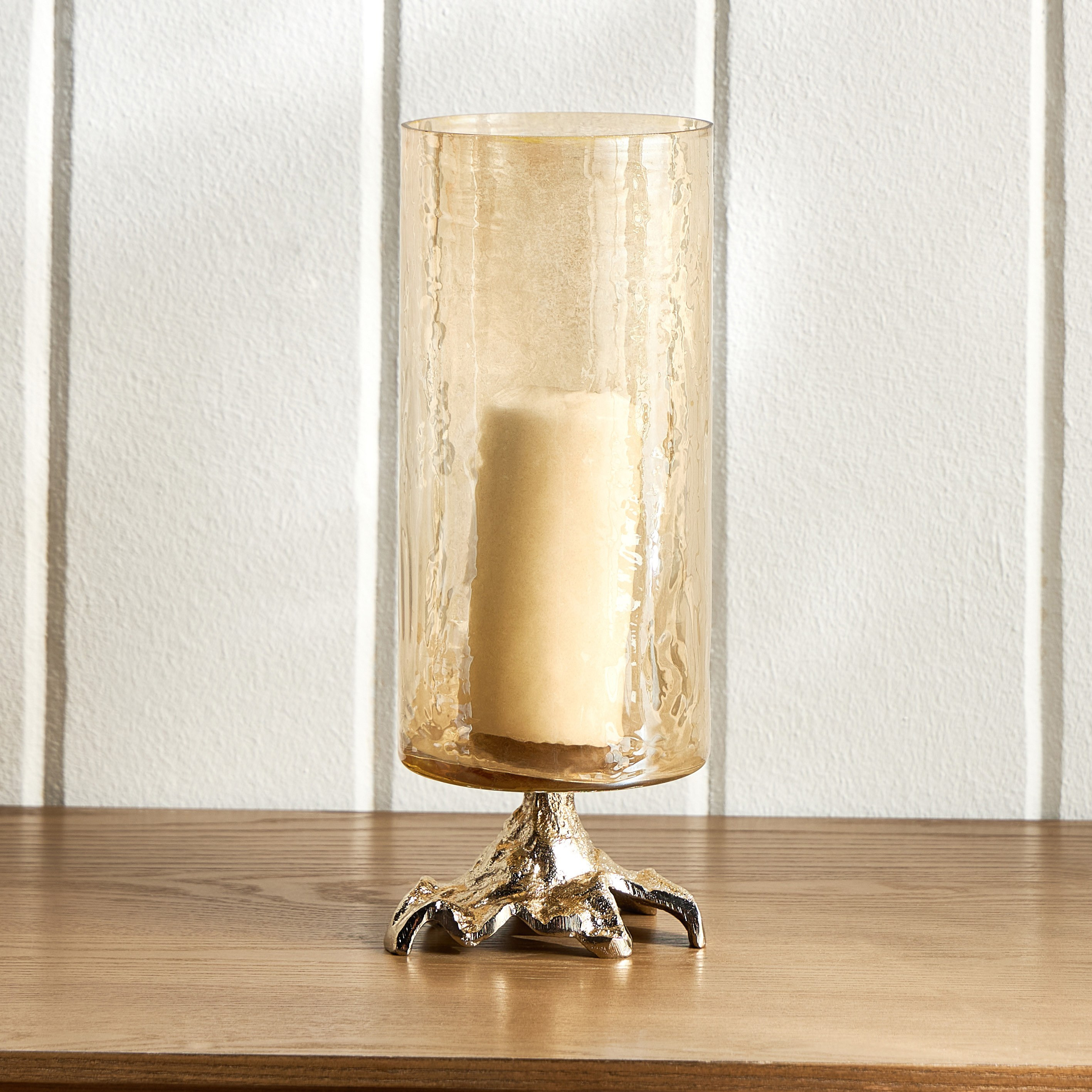 Fatima Biarritz Luster Glass Hurricane Candleholder - 33 cm-household-decor-candleholdersandlanterns-image-1