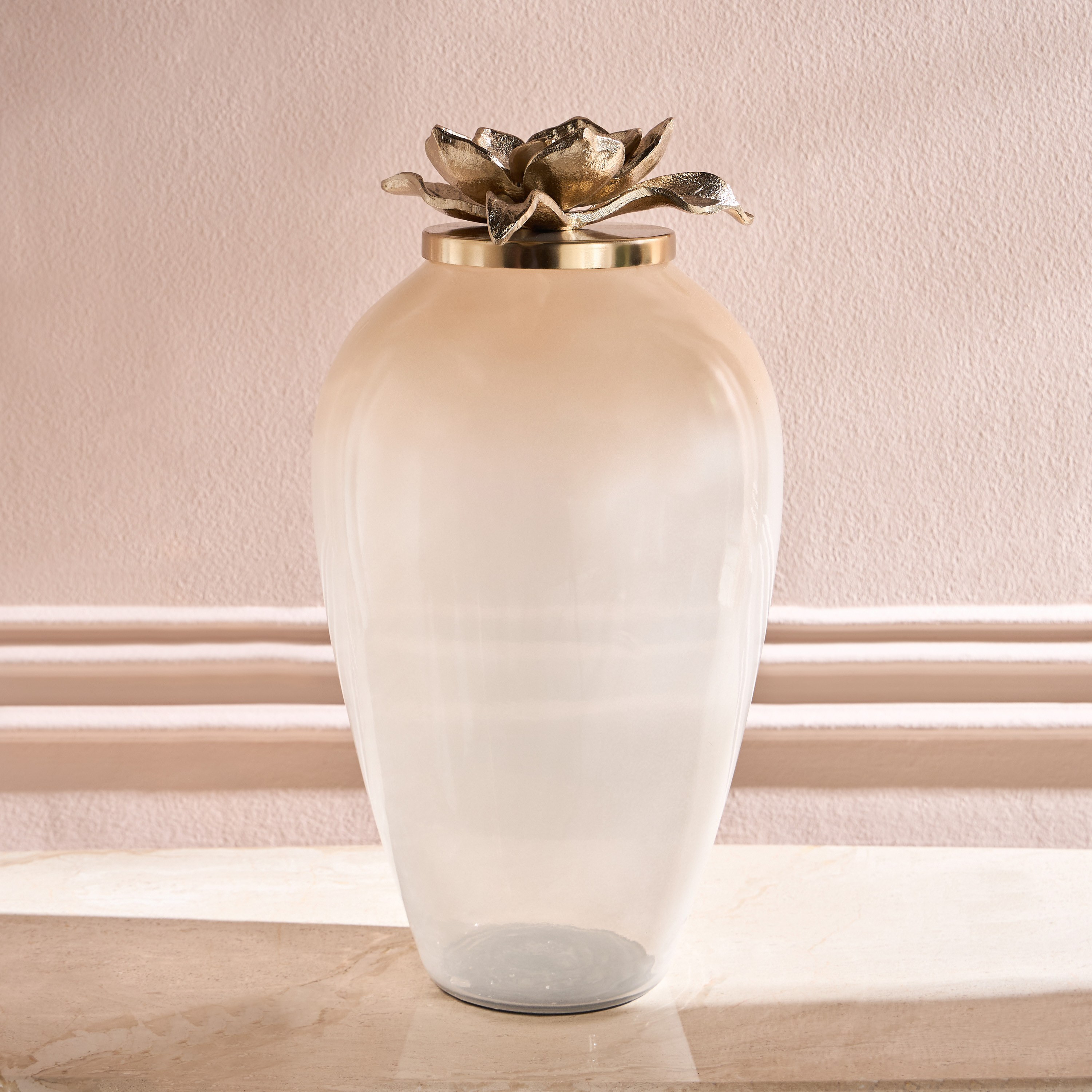 Lotus Glass Vase - 48 cm-household-decor-vasesandbowls-image-1
