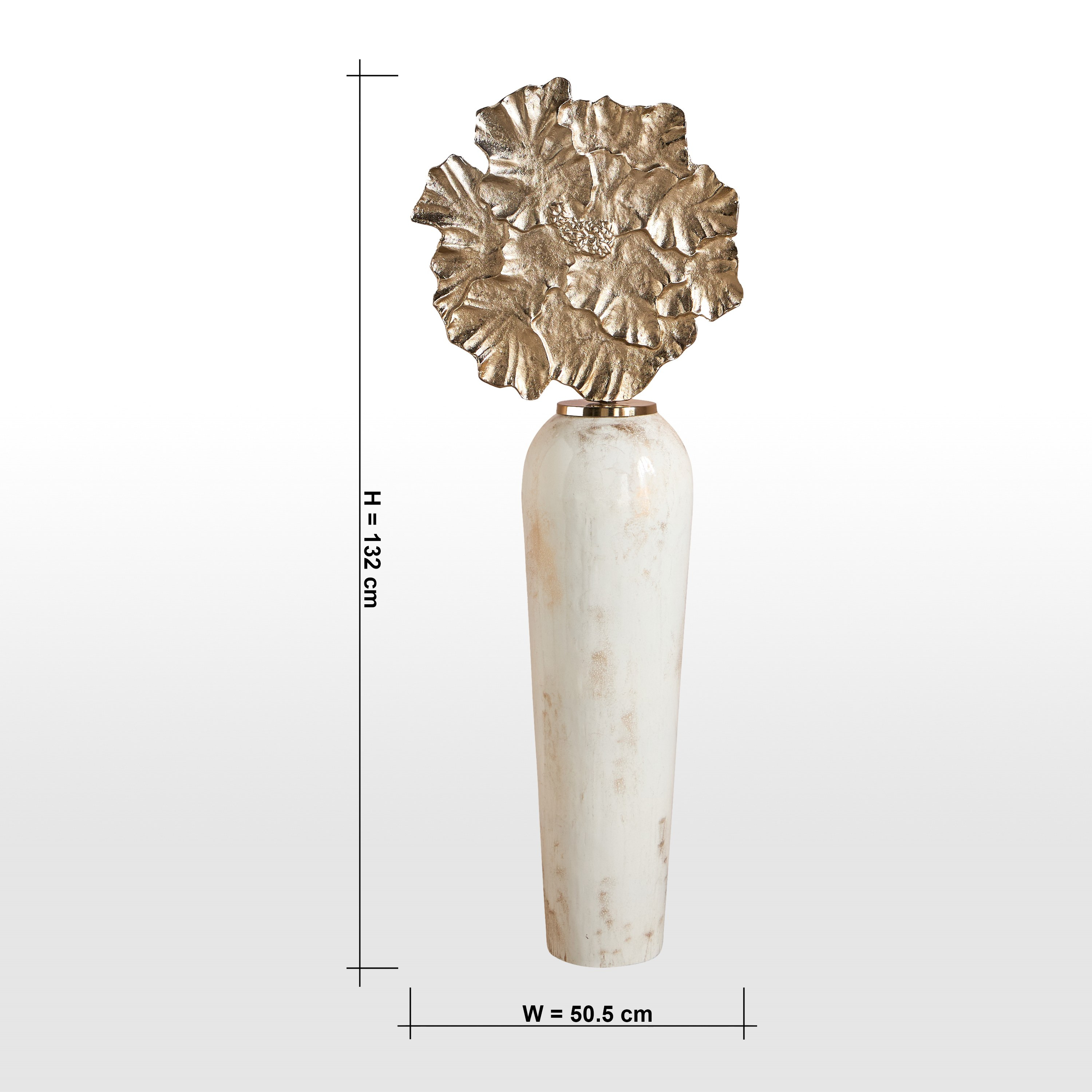 Lotus Metal Floor Vase - 132 cm-household-decor-vasesandbowls-image-4