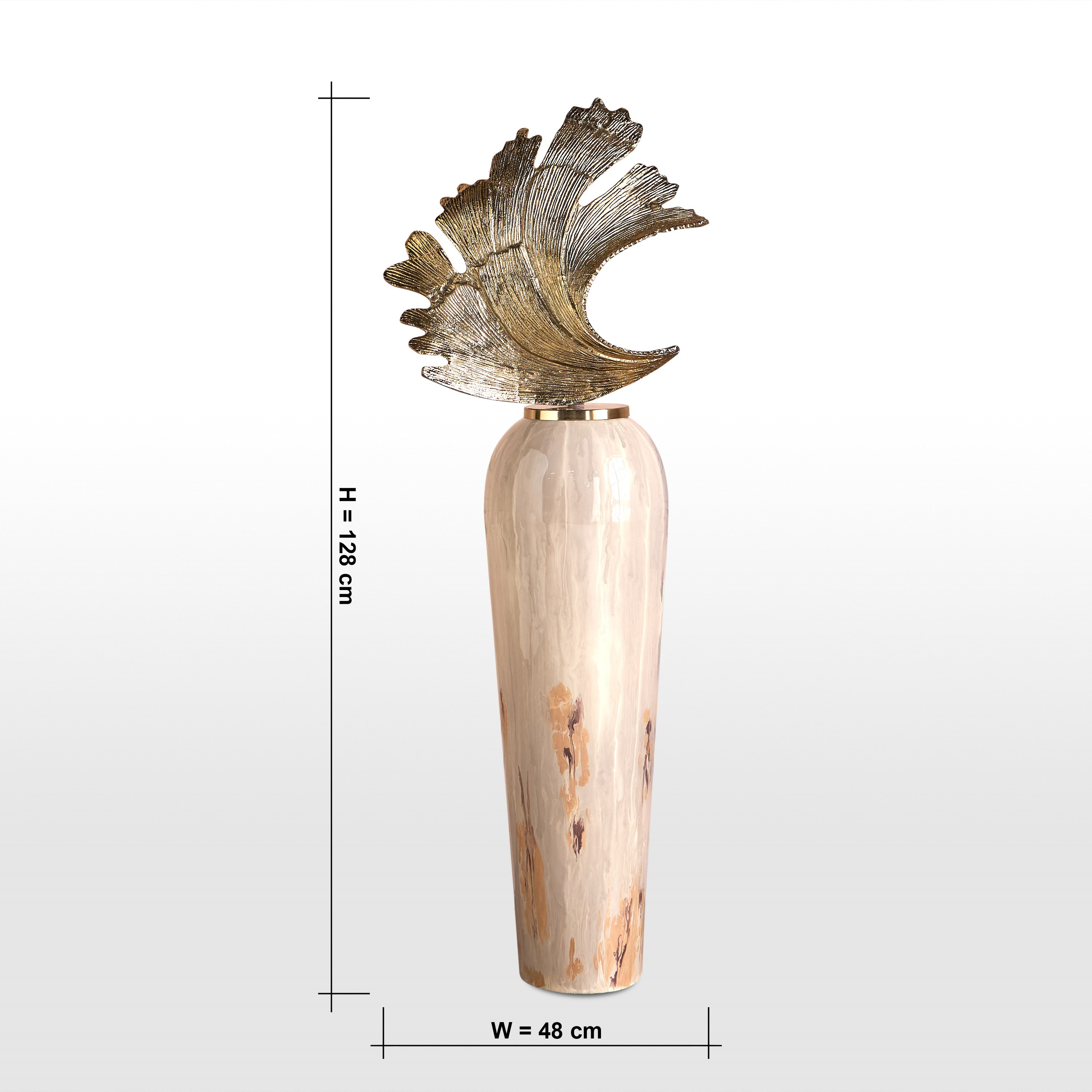 Lotus Sway Metal Floor Vase - 128 cm-household-decor-vasesandbowls-image-4