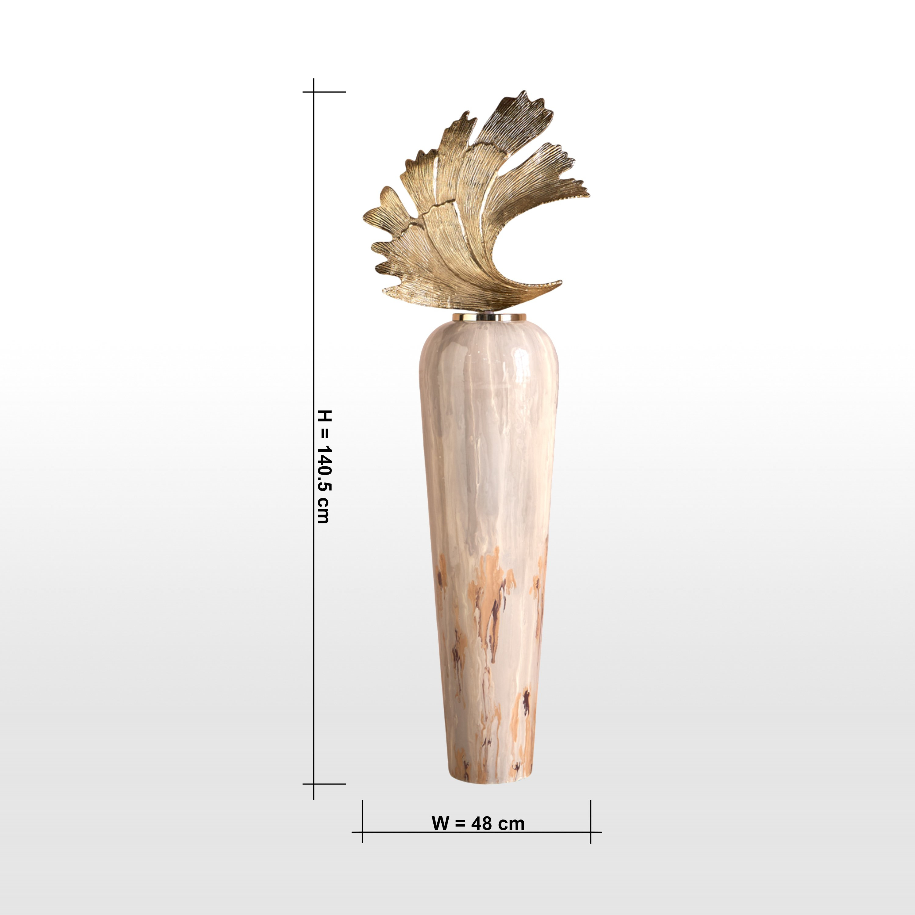 Lotus Sway Metal Floor Vase - 141 cm-household-decor-vasesandbowls-image-4
