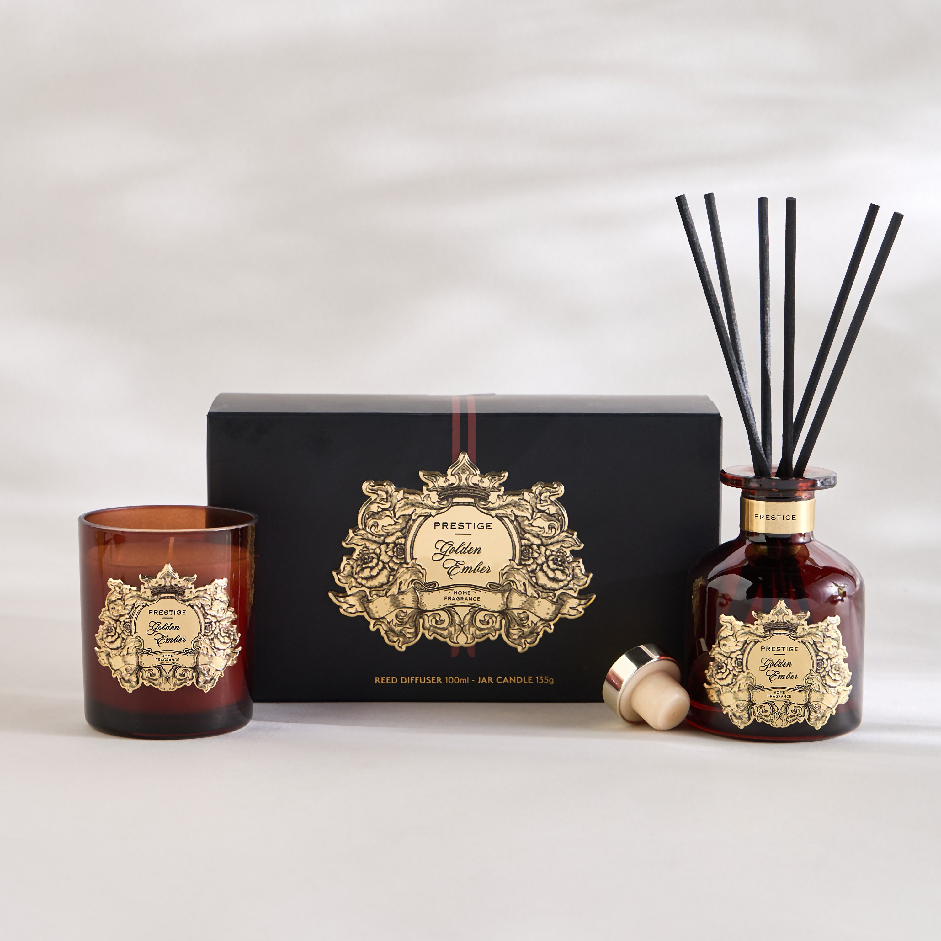Prestige Golden Ember Scented Reed Diffuser and Jar Candle-household-homefragrance-fragrancegiftset-image-2