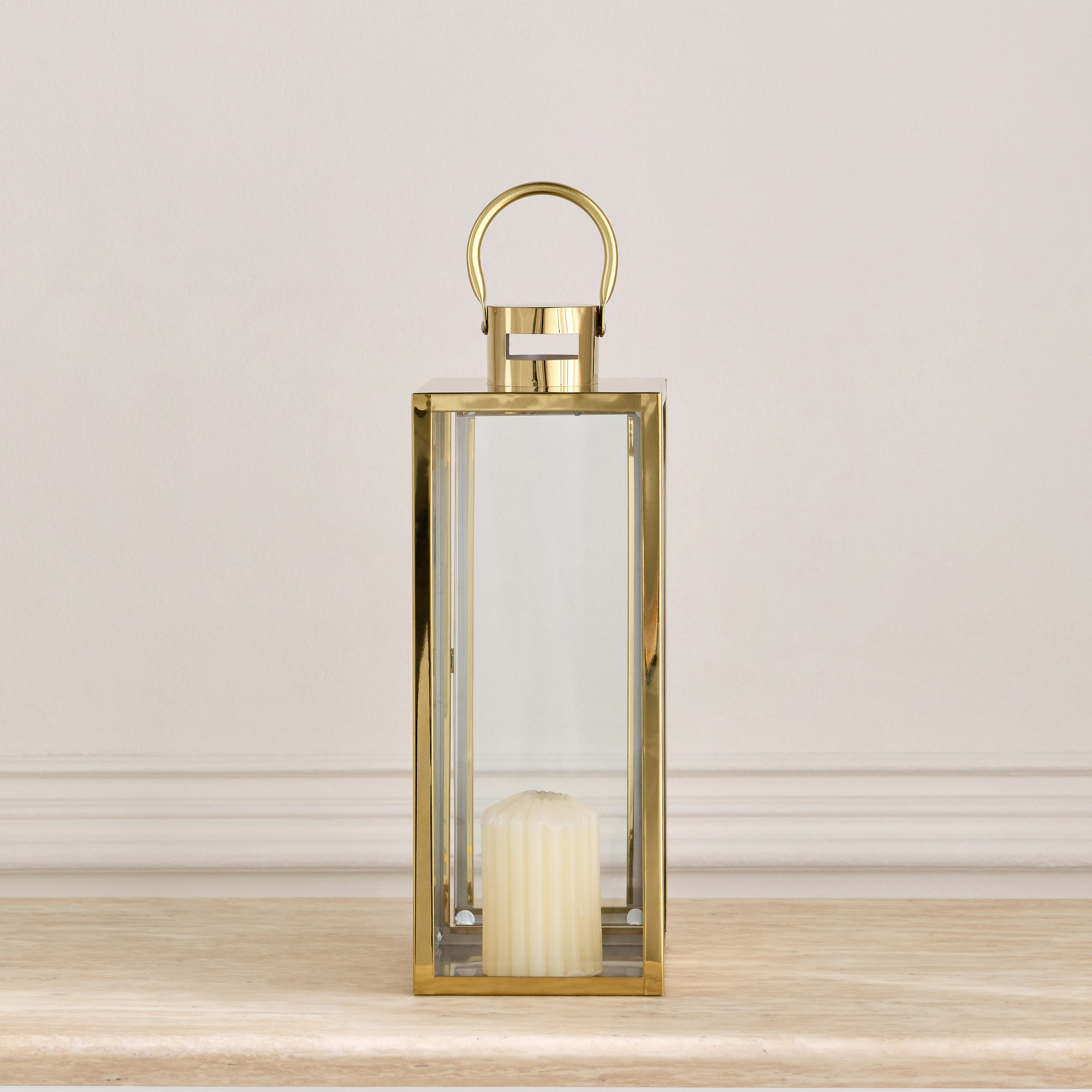 Majlis Stainless Steel and Glass Lantern - 40 cm-household-decor-candleholdersandlanterns-image-1