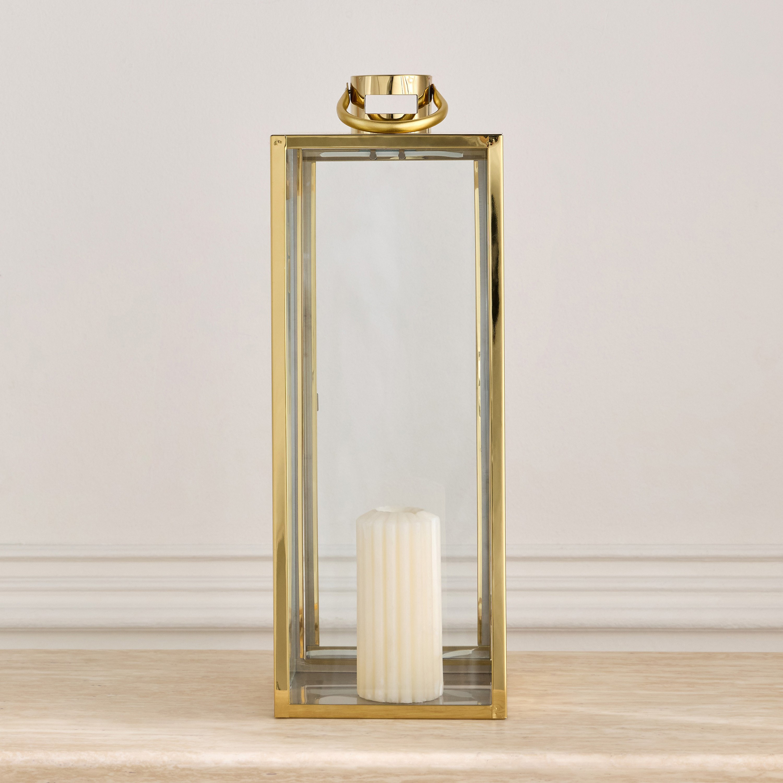 Majlis Stainless Steel and Glass Lantern - 50 cm-household-decor-candleholdersandlanterns-image-1
