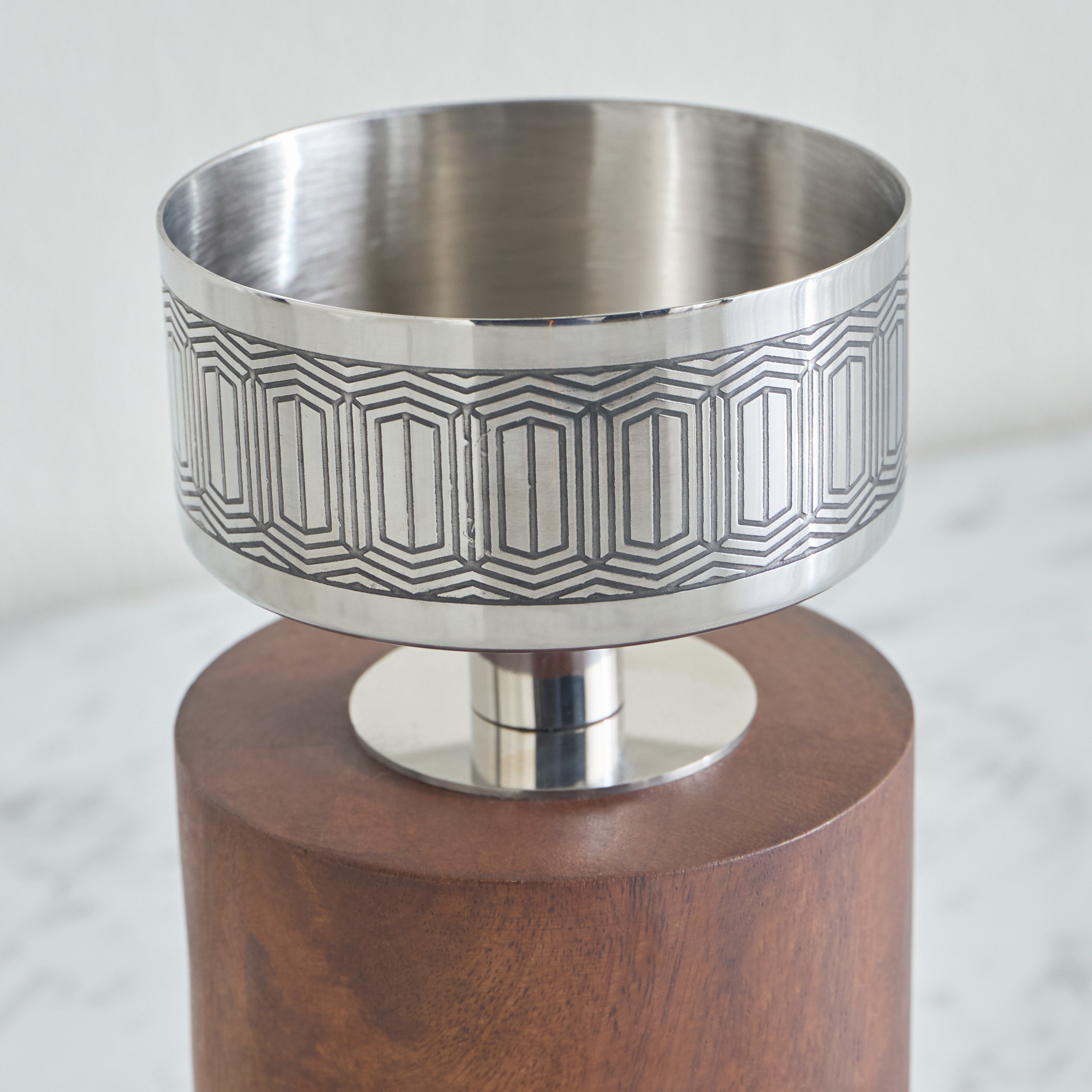 Carven Metal Pillar Candleholder - 20 cm-household-decor-candleholdersandlanterns-image-3