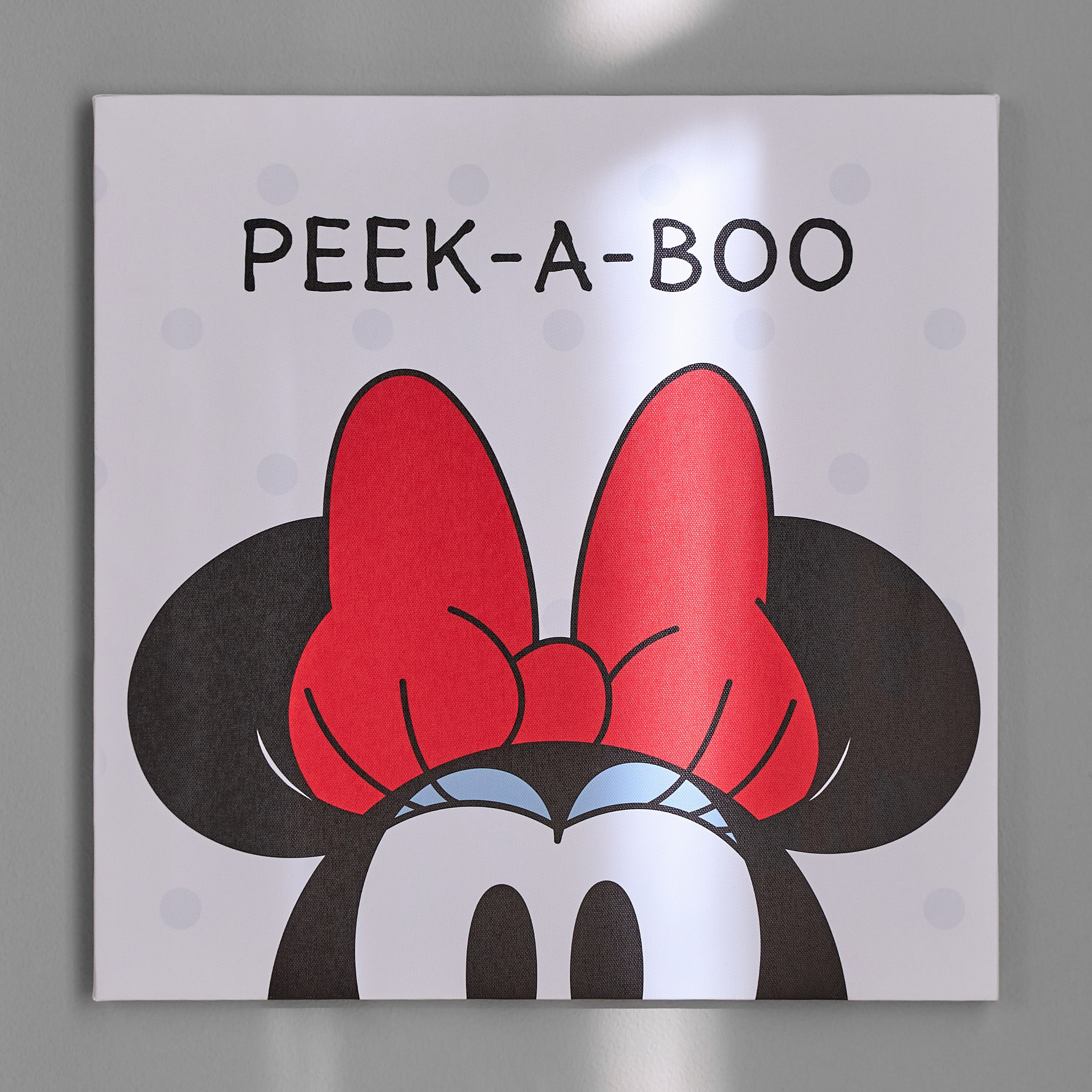 Minnie Peek a Boo Framed Canvas Wall Art - 40x40 cm-babyandkids-decorandlighting-decor-wallart-image-1