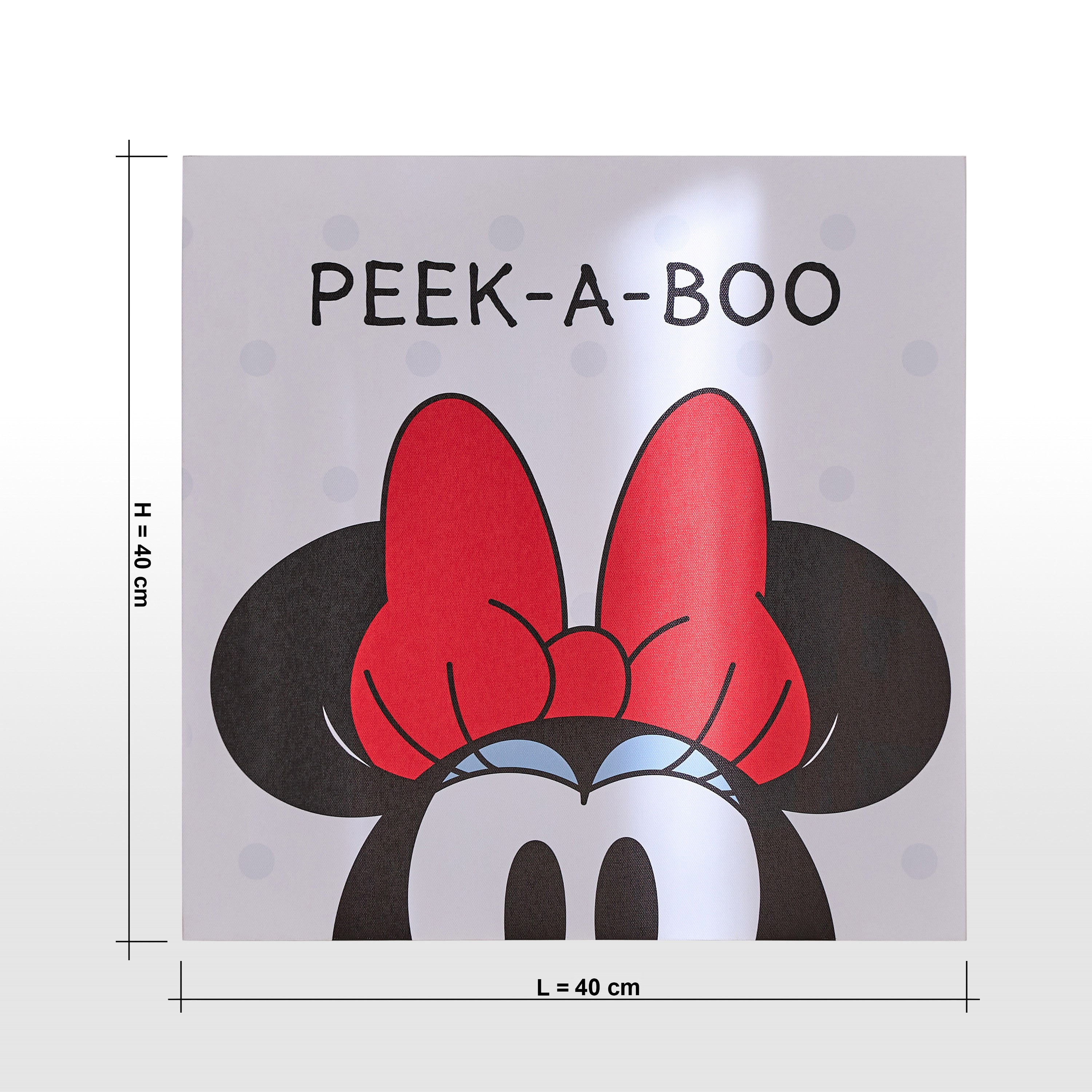 Minnie Peek a Boo Framed Canvas Wall Art - 40x40 cm-babyandkids-decorandlighting-decor-wallart-image-4