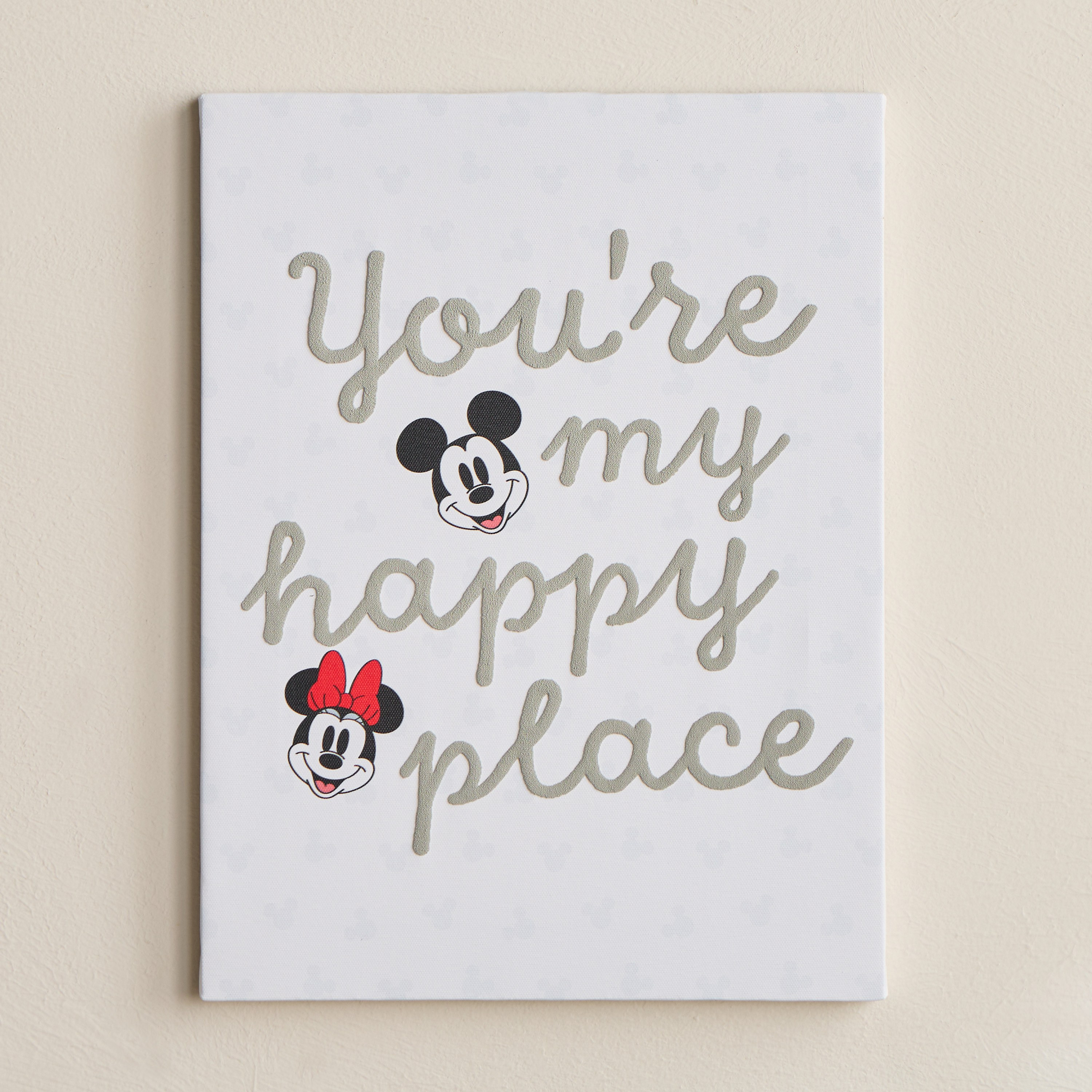 Mickey and Minnie Happy Place Canvas Wall Art - 30x40 cm-babyandkids-decorandlighting-decor-wallart-image-1