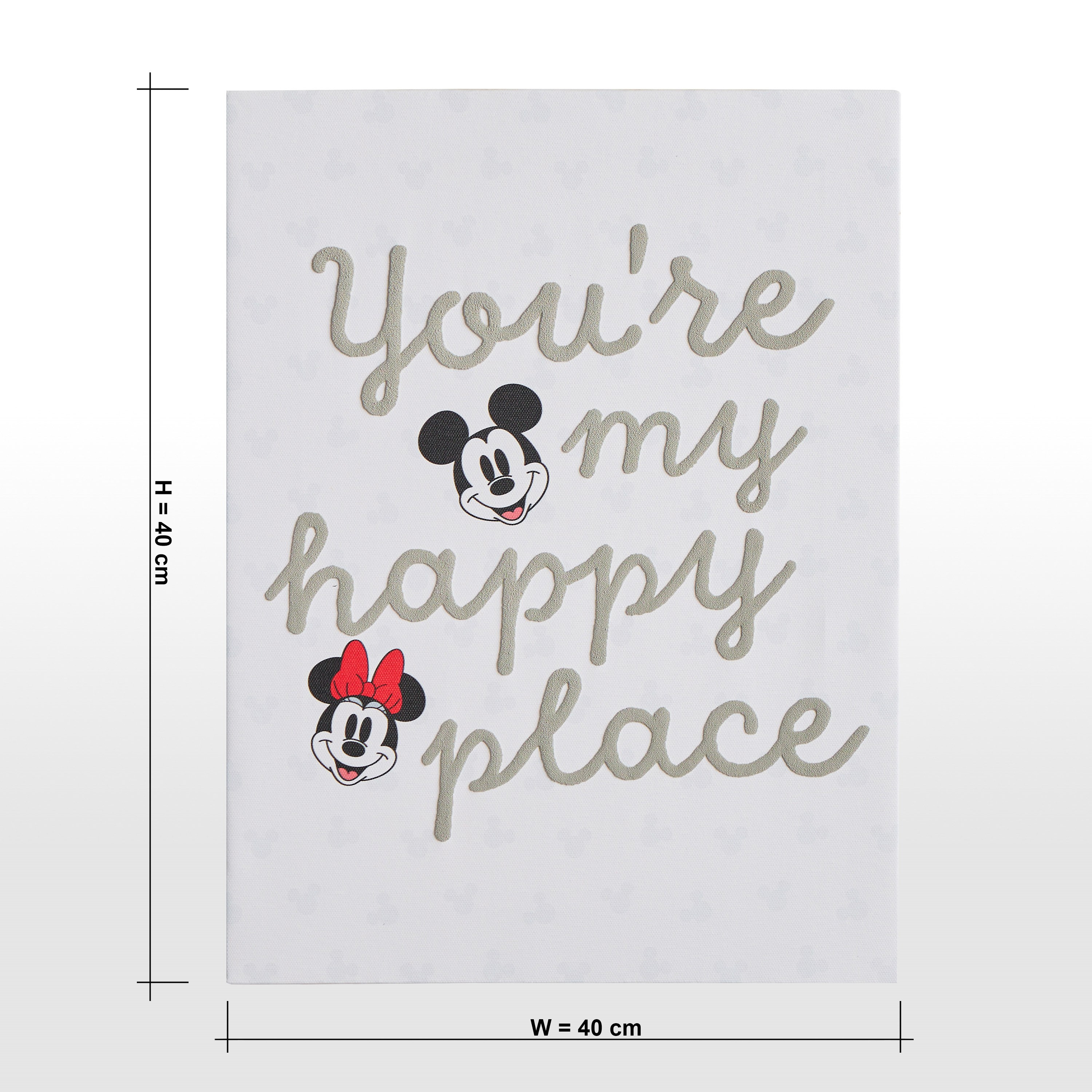 Mickey and Minnie Happy Place Canvas Wall Art - 30x40 cm-babyandkids-decorandlighting-decor-wallart-image-4